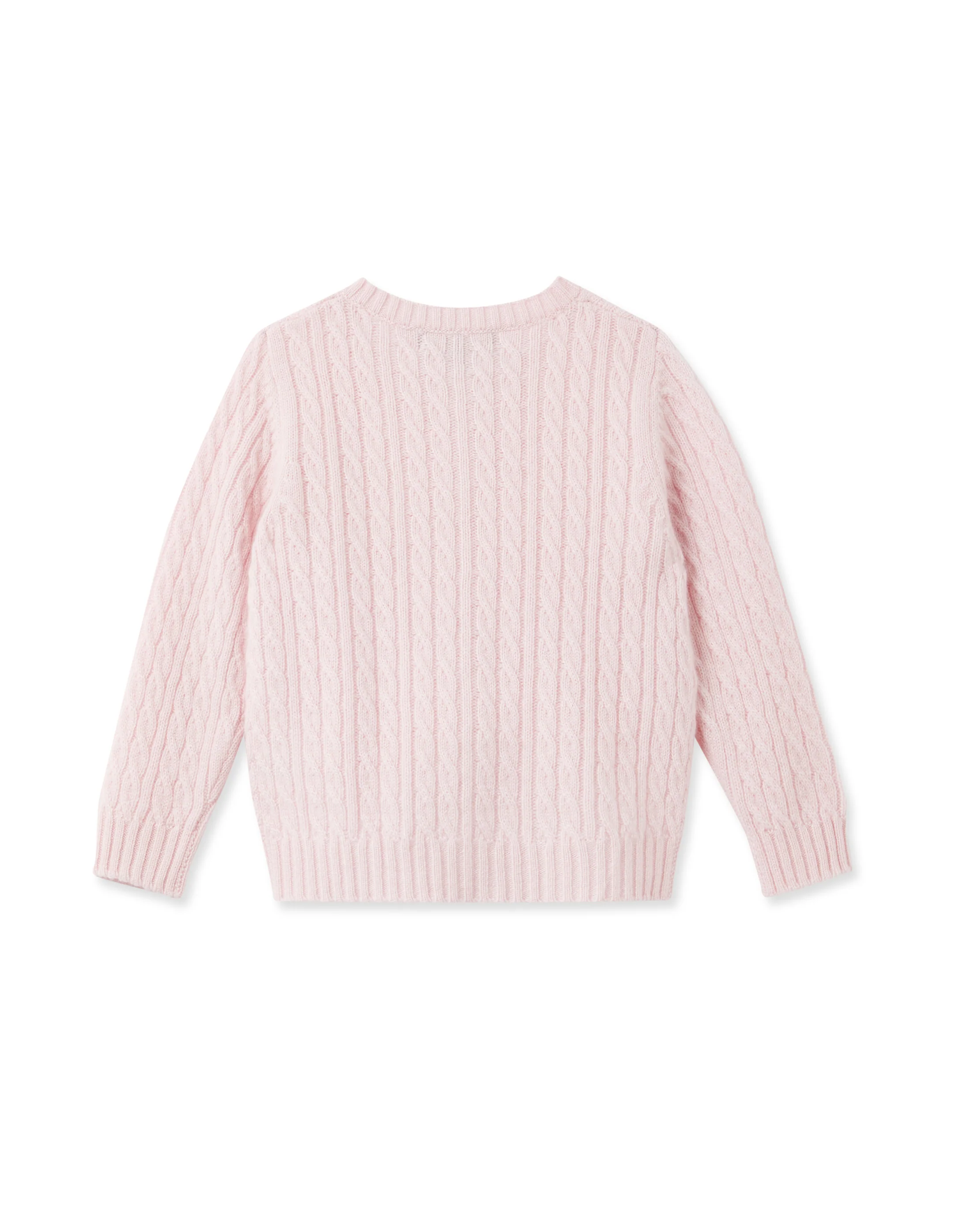 Cashmere Cable Cardigan Pale Pink - Image 2