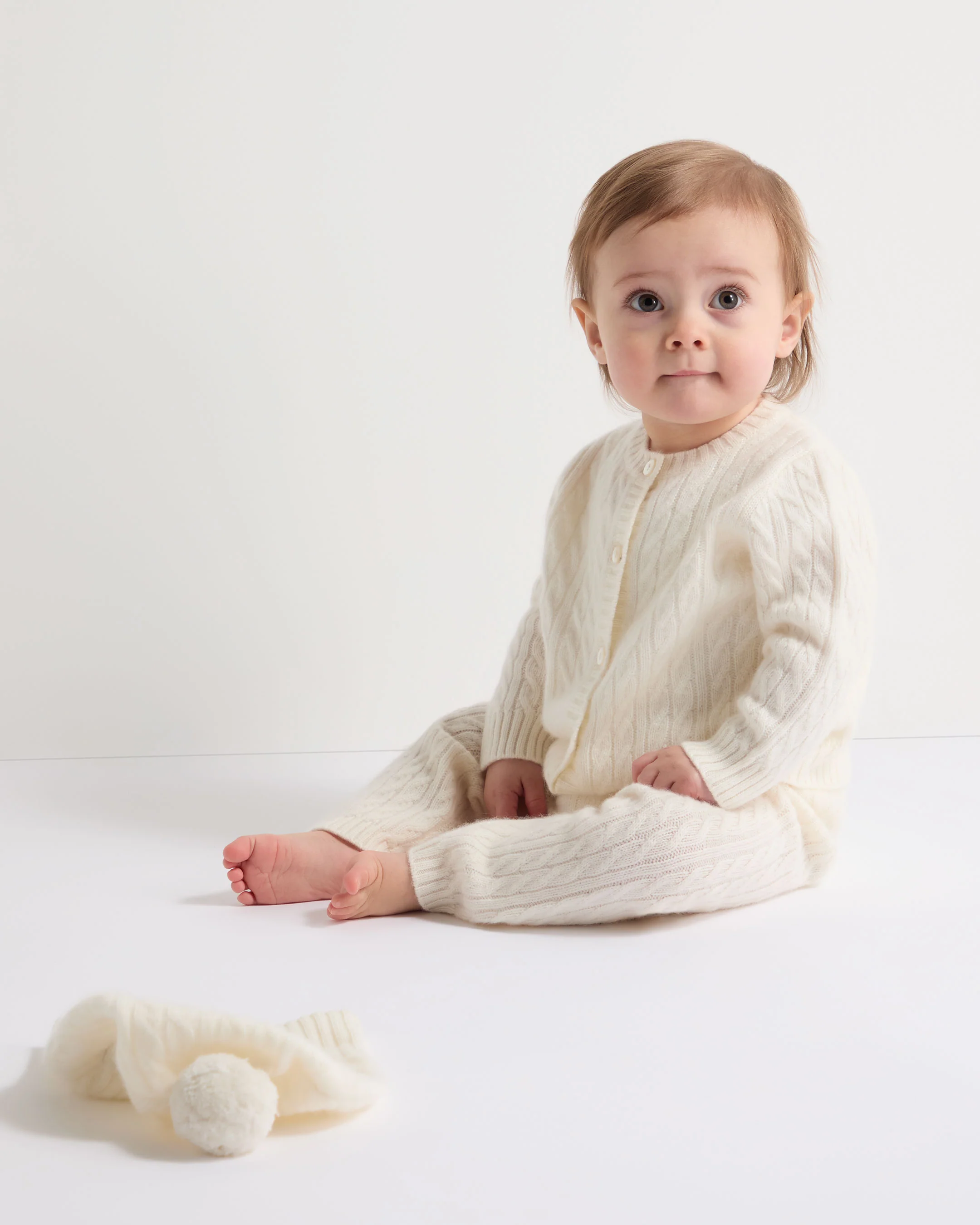 Cashmere Cable Cardigan New Ivory White - Image 2