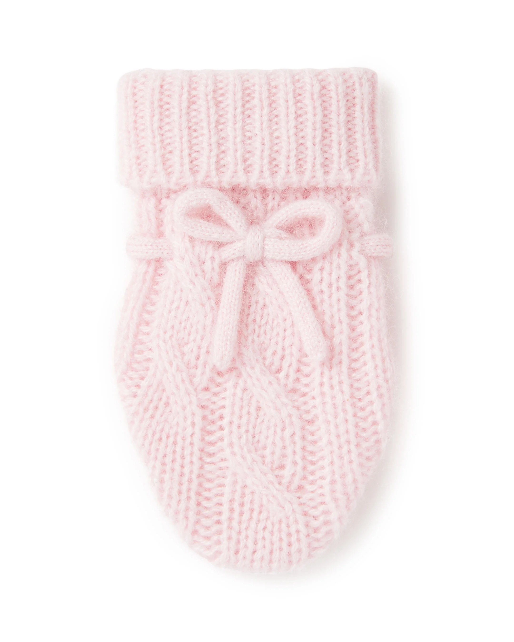 Cable Cashmere Mittens Pale Pink - Image 2