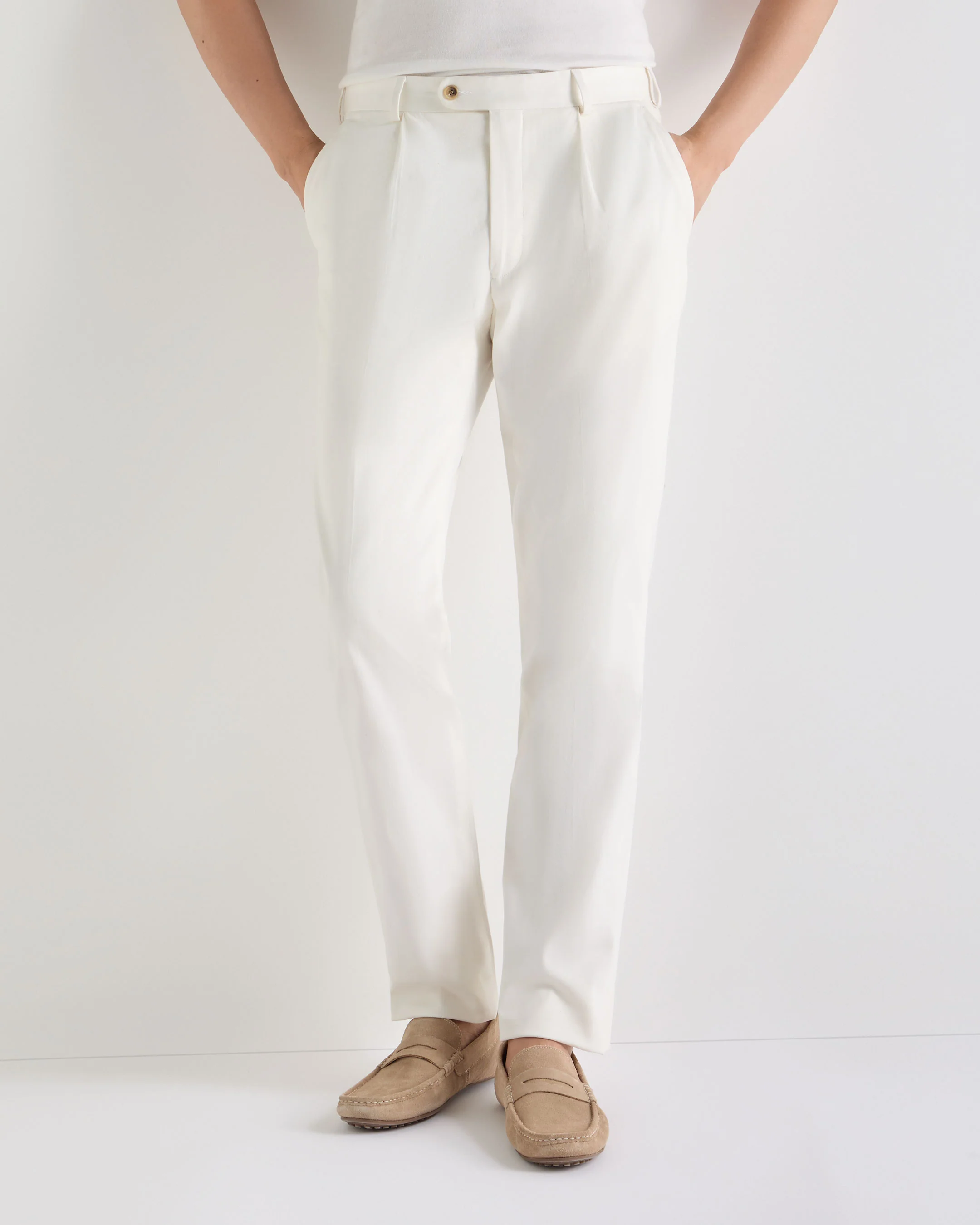 Men's Atrani Cotton Trousers White