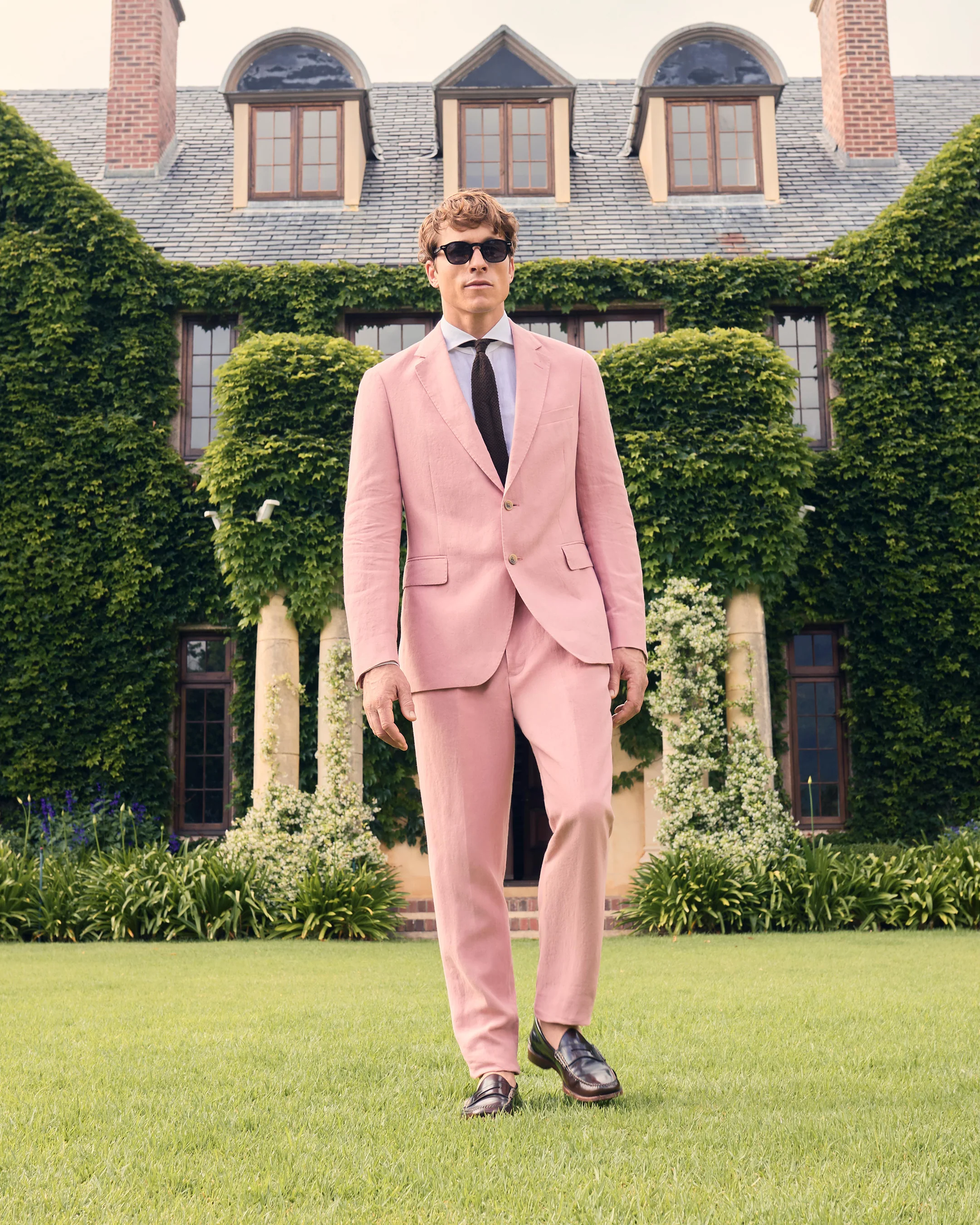 Men's Amalfi Linen Jacket Pink - Image 7