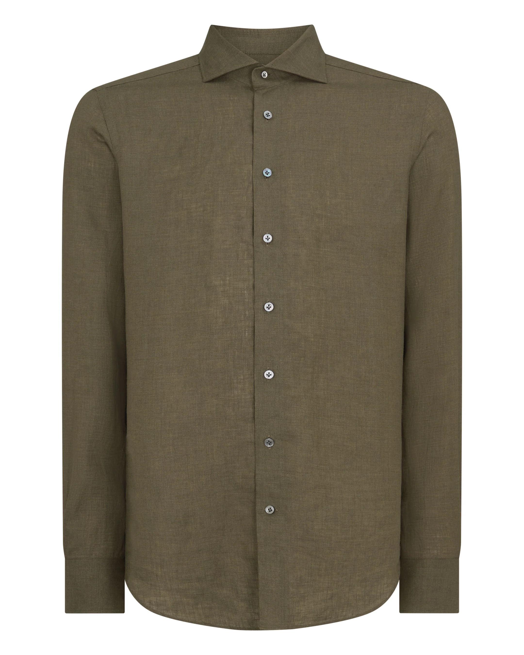 Men's Cannes Linen Shirt Khaki Green - Image 2