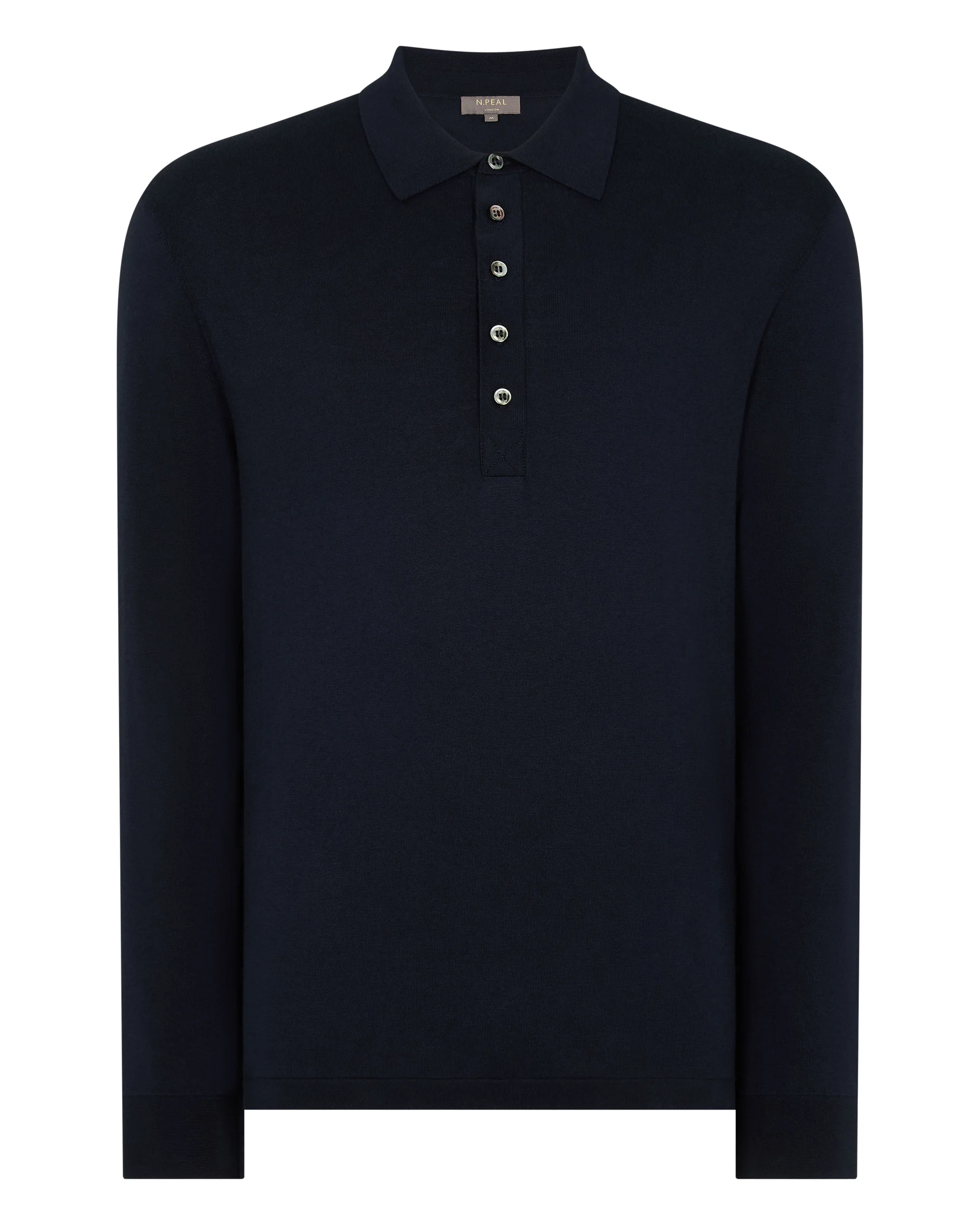 Men's Cotton Polo Shirt Navy Blue - Image 2