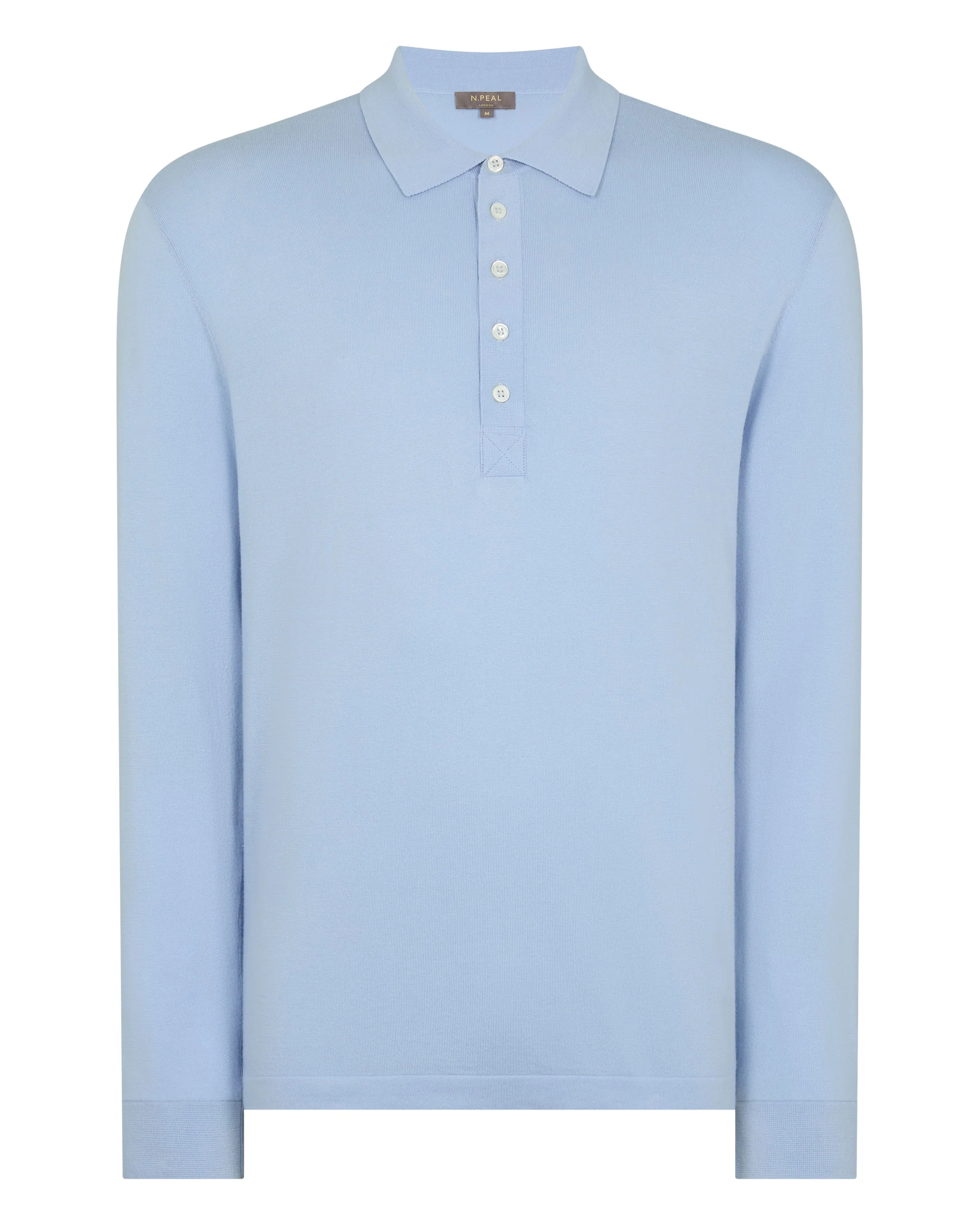 Men's Cotton Polo Shirt Sea Mist Blue - Image 2