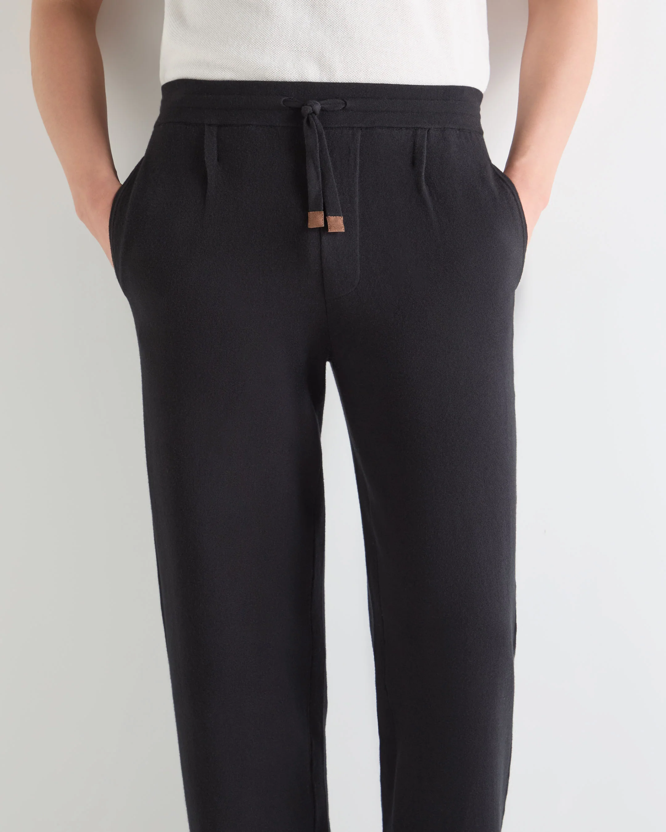 Men's Double Face Cotton Blend Trousers Black - Image 5