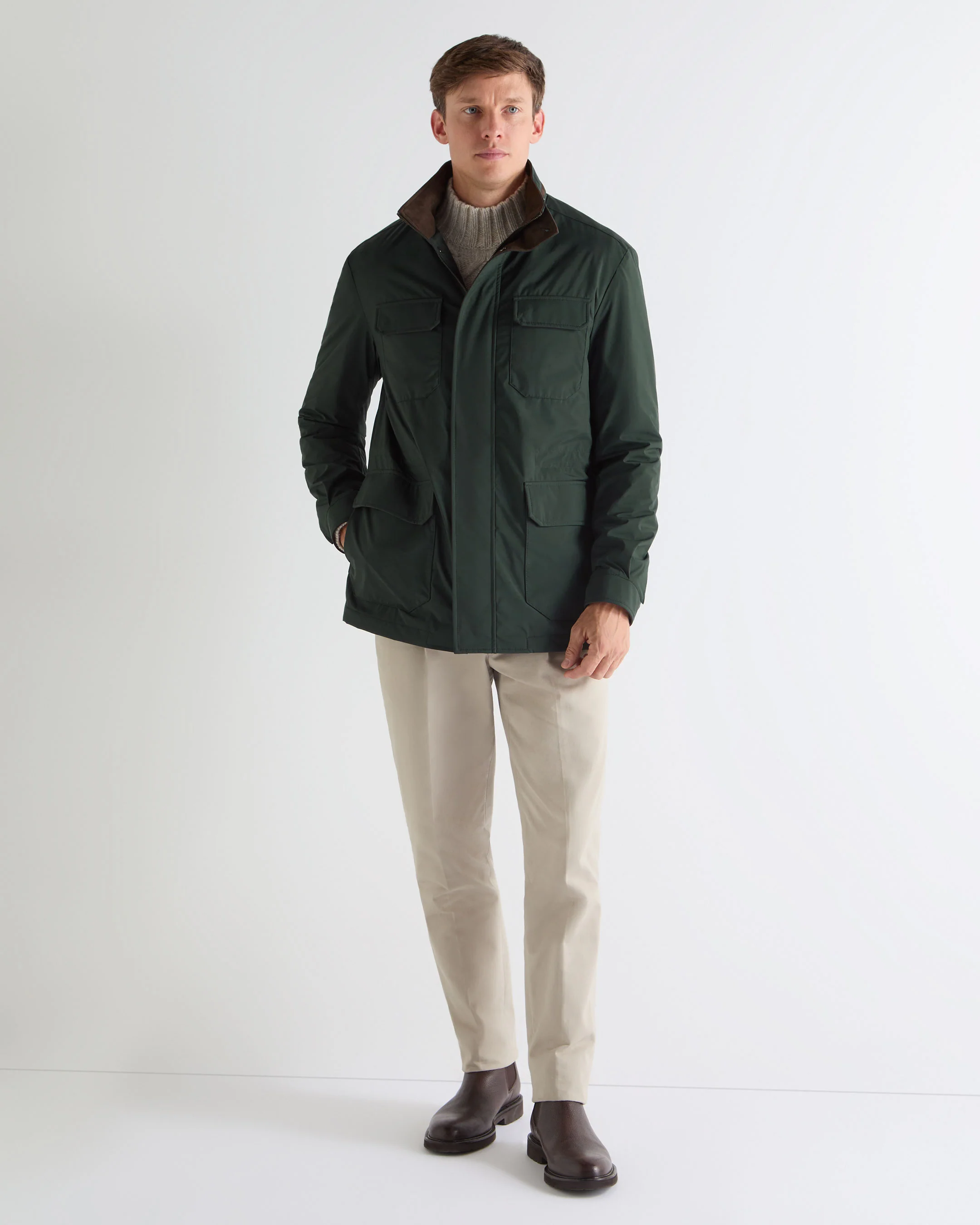 Men's Vale Weatherproof Jacket Khaki Green - Image 7