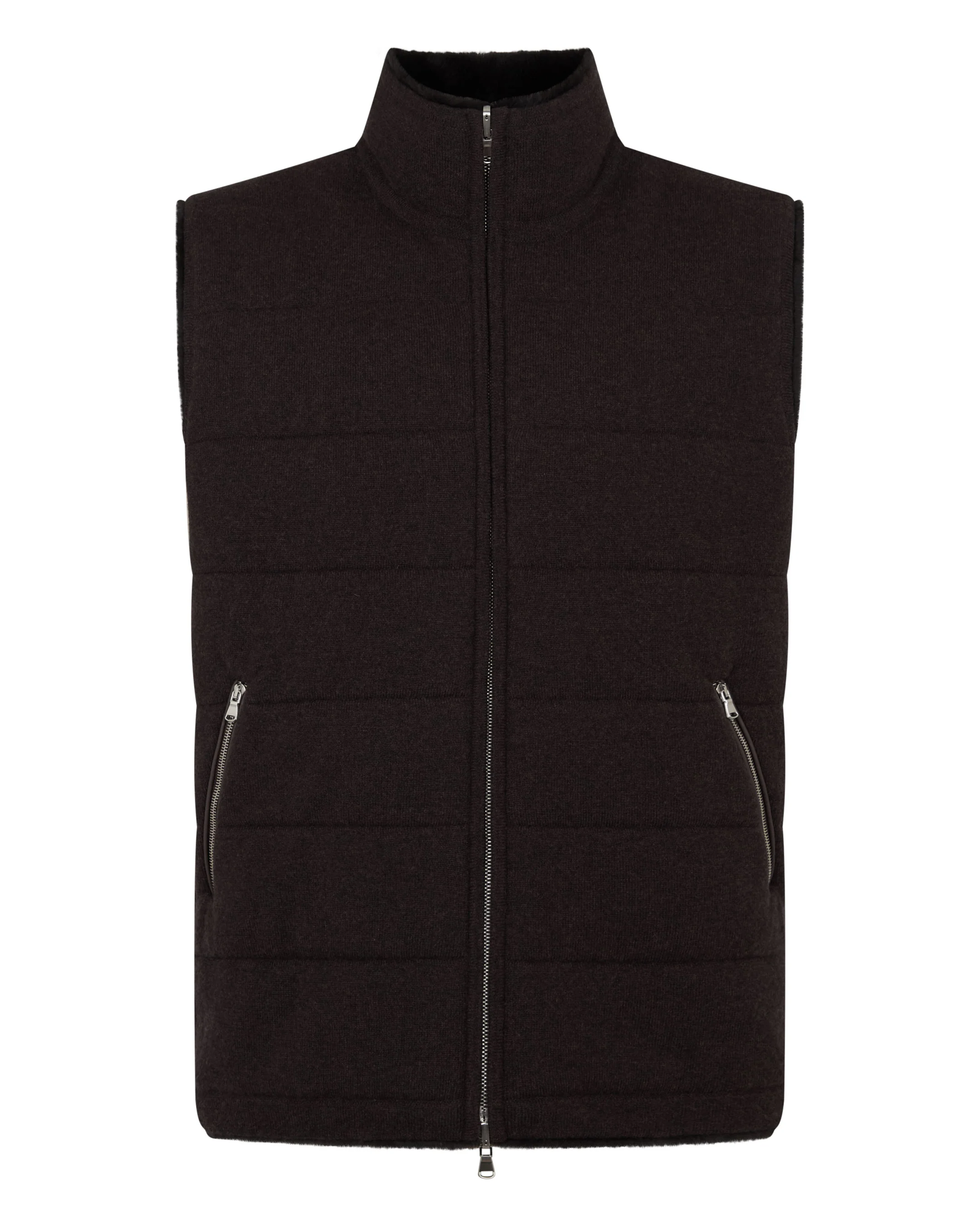 Men's Vermont Fur Lined Gilet Chocolate Brown - Image 2