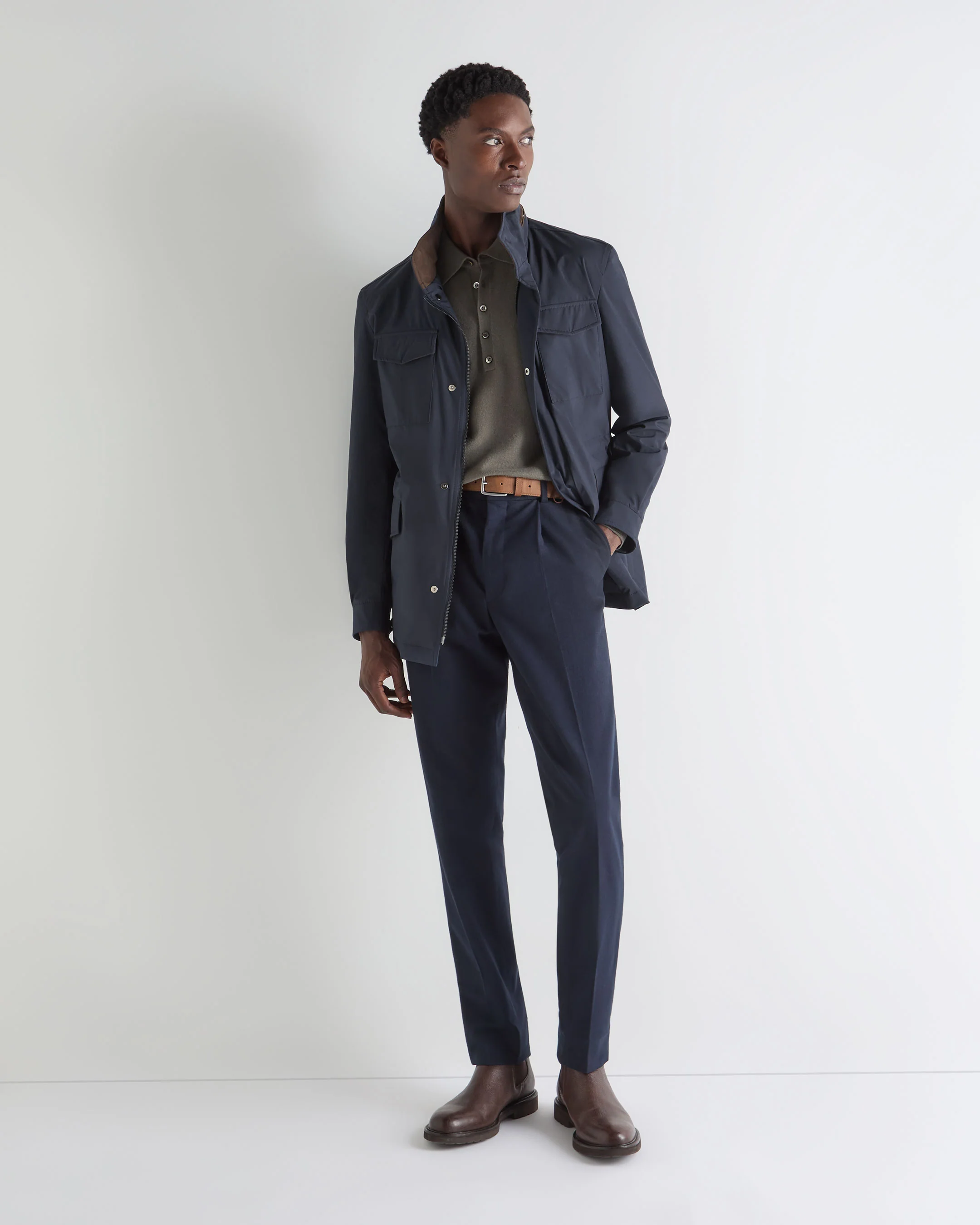 Men's Hampton Weatherproof Jacket Summer Navy Blue - Image 3
