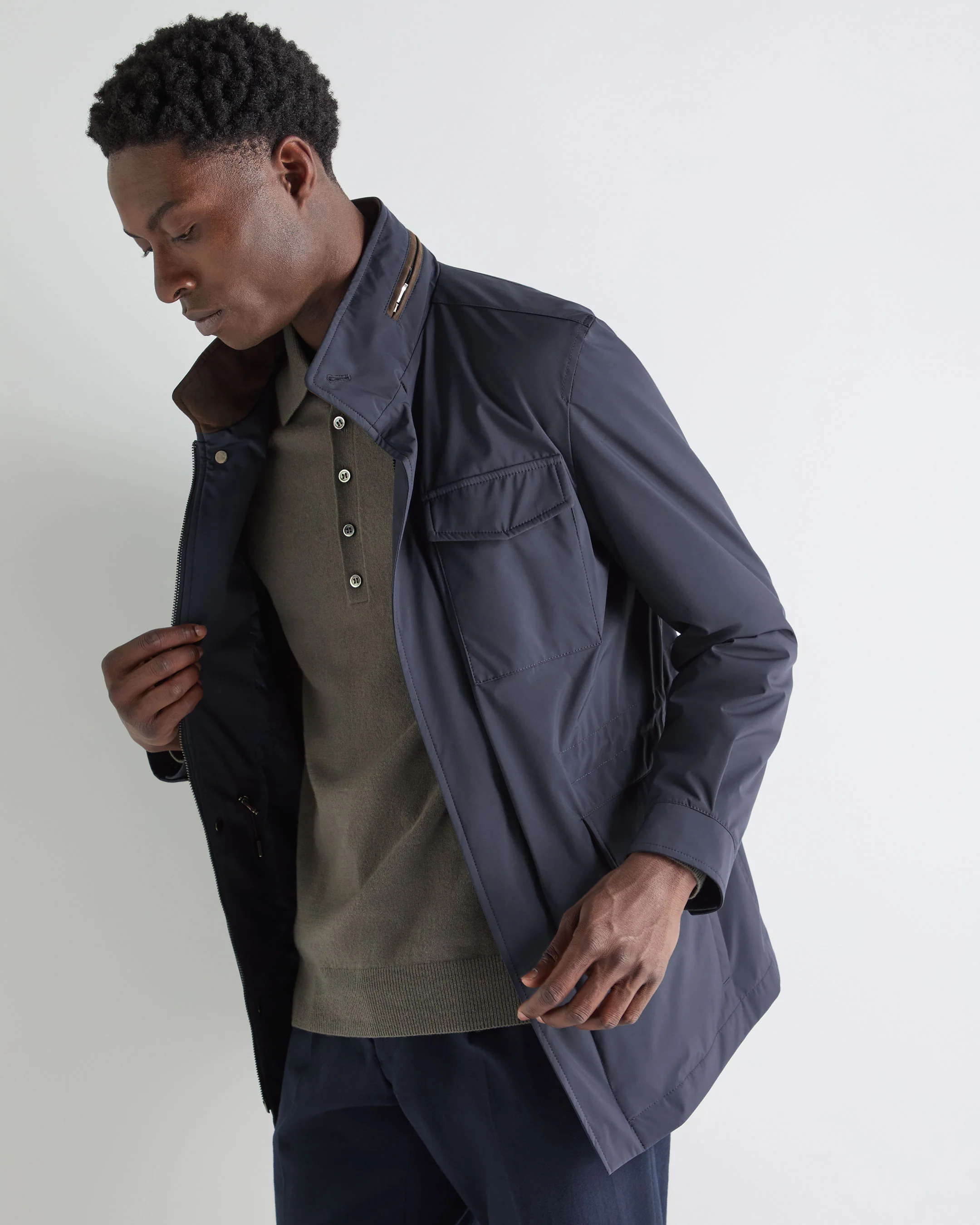 Men's Hampton Weatherproof Jacket Summer Navy Blue - Image 7