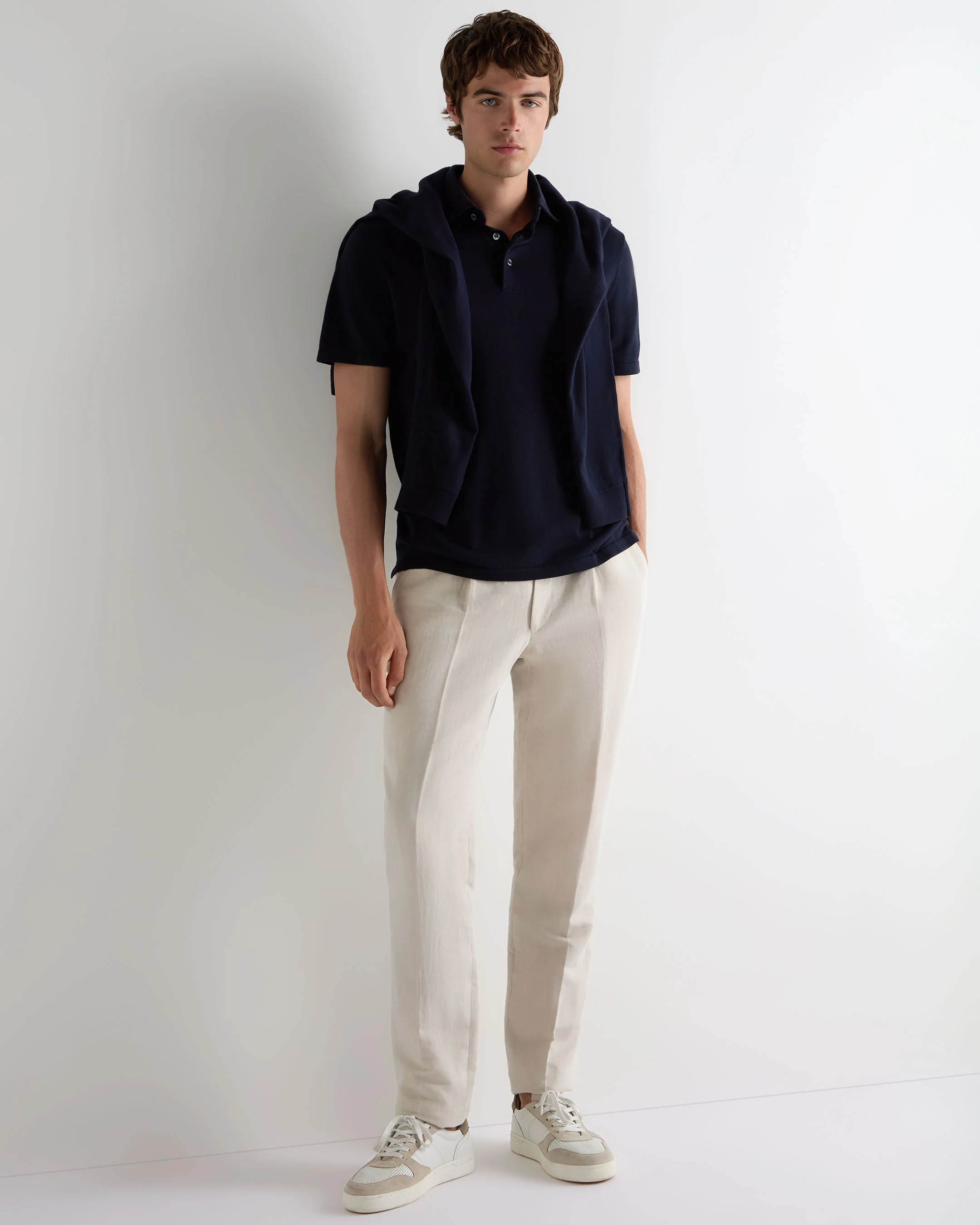 Men's Hove Cotton Polo Navy Blue - Image 3