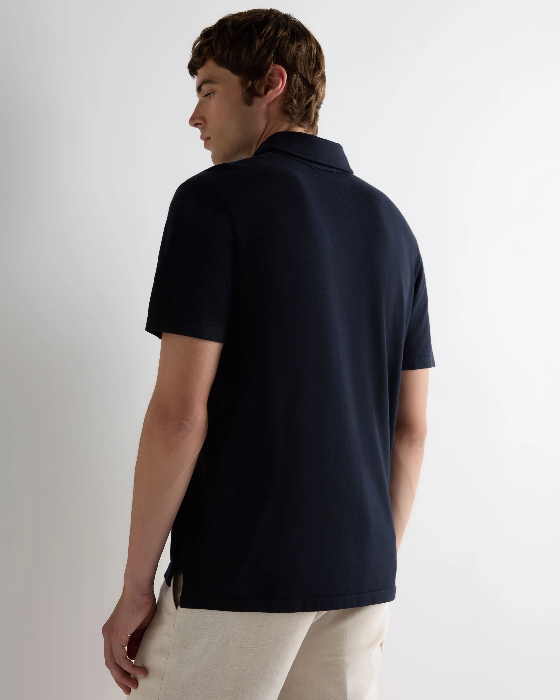 Men's Hove Cotton Polo Navy Blue - Image 4