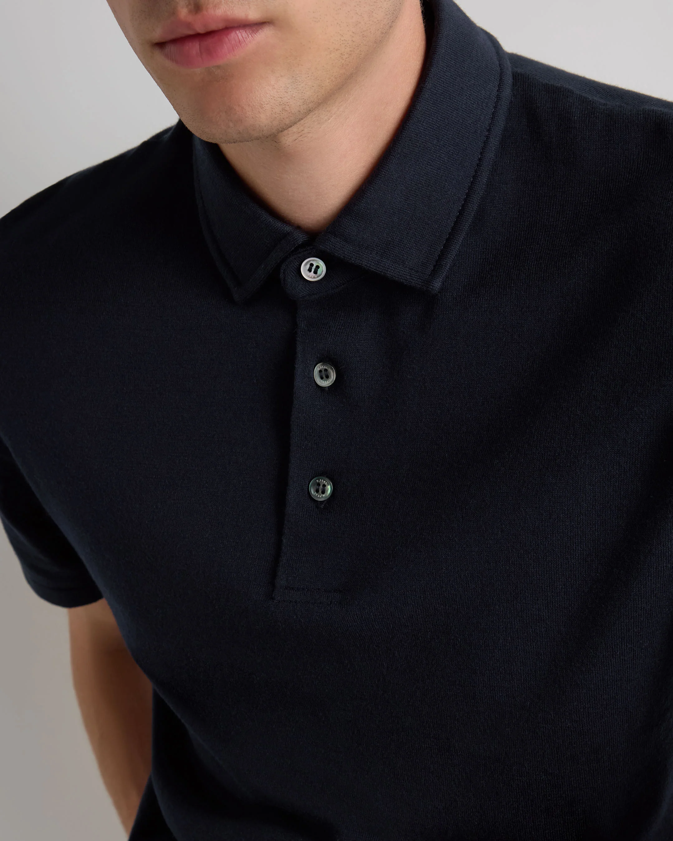Men's Hove Cotton Polo Navy Blue - Image 5