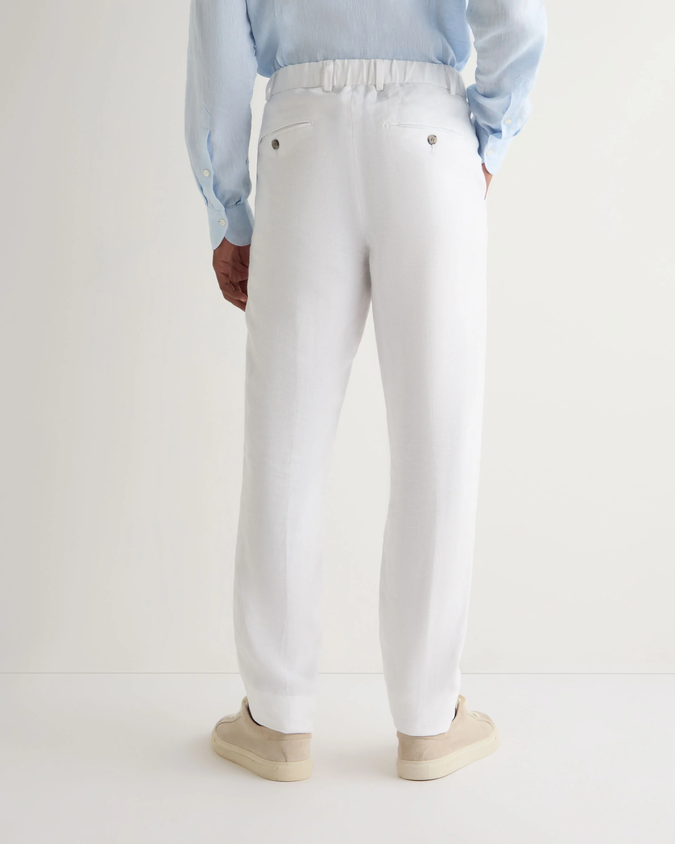 Men's Atrani Linen Trouser White - Image 4