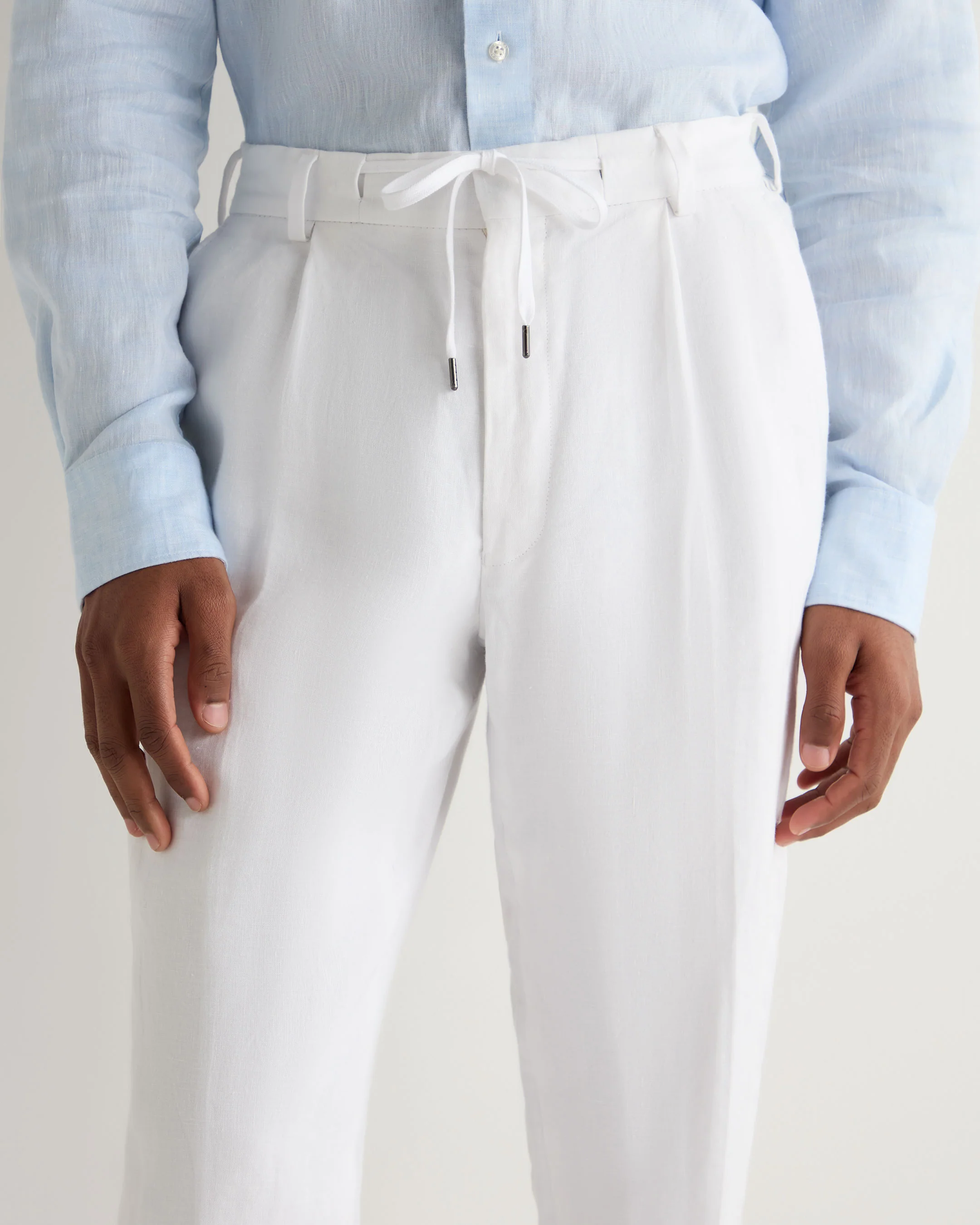 Men's Atrani Linen Trouser White - Image 5