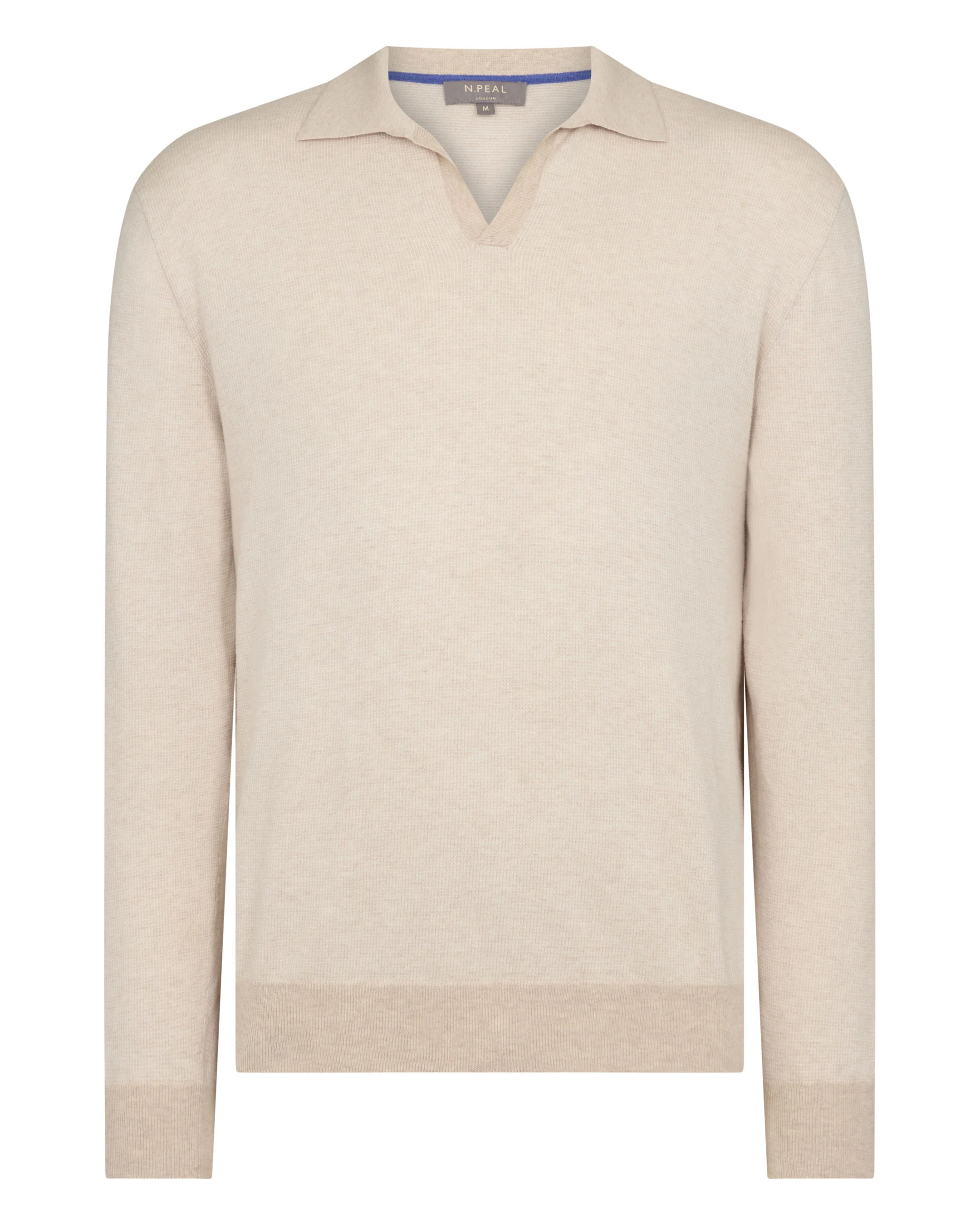 Men's Padstow Cotton Cashmere Polo Shirt Sandstone Brown - Image 2