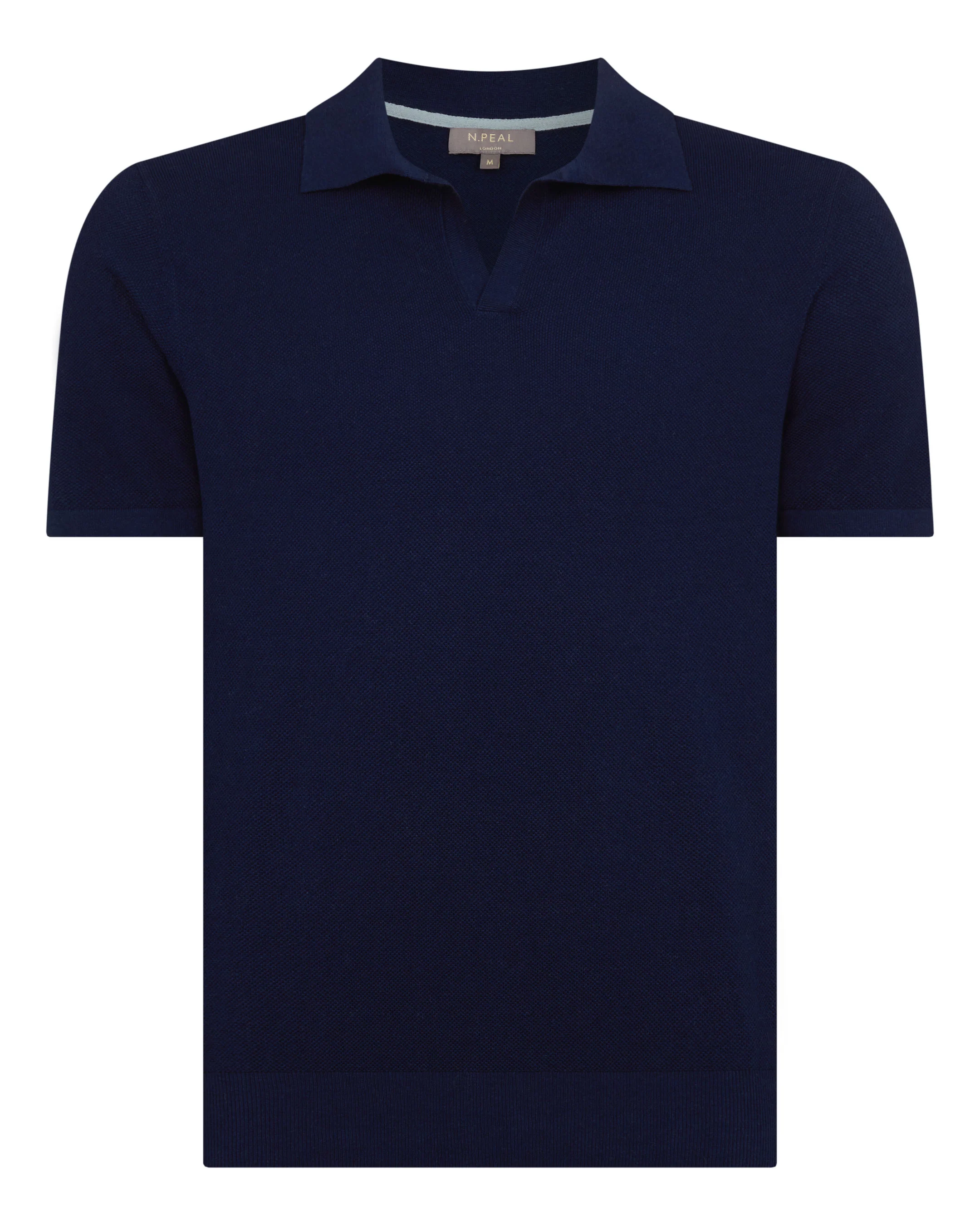 Men's Pique Linen Blend Polo Deep French Blue - Image 2