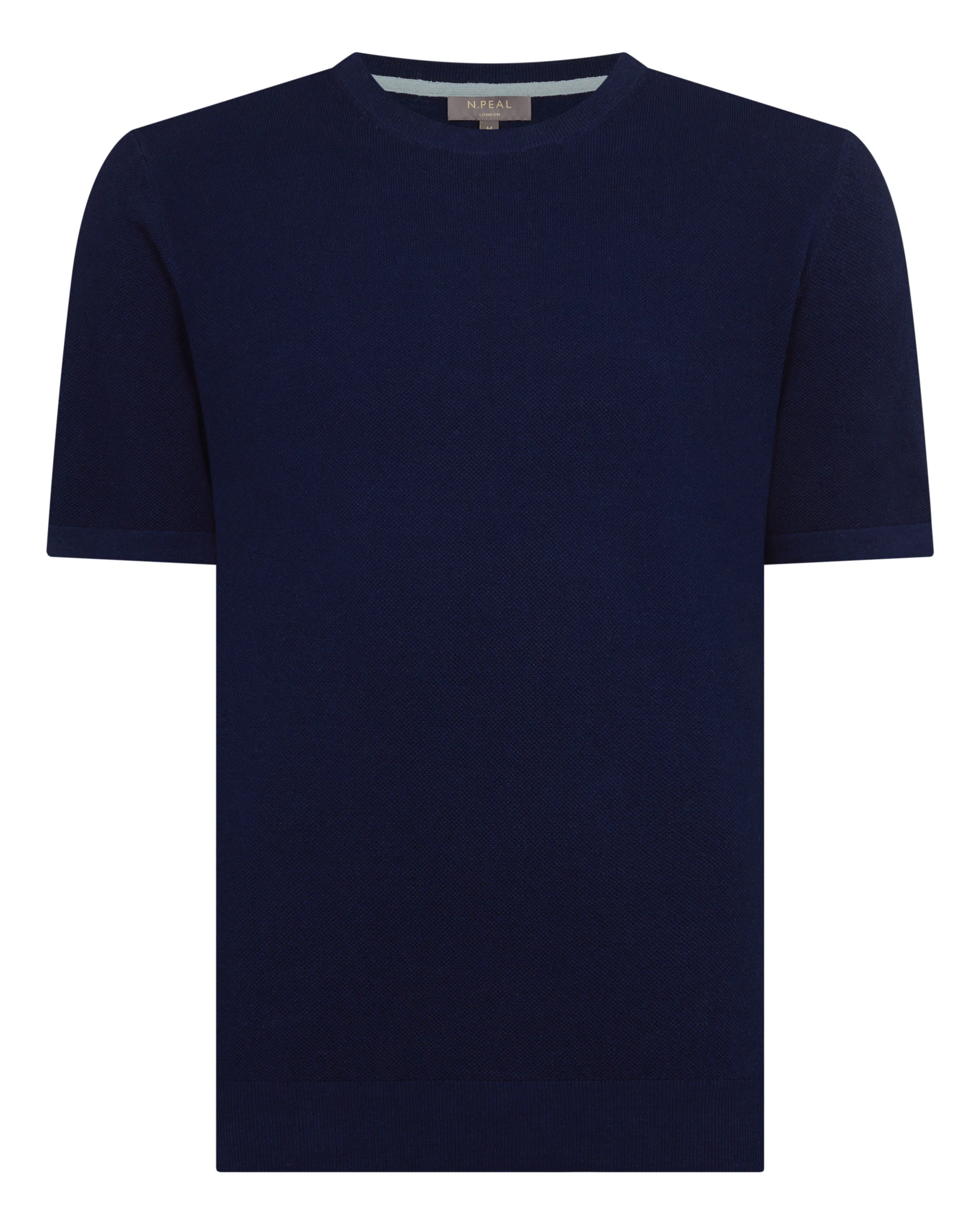 Men's Pique Linen Blend Tee Deep French Blue - Image 2