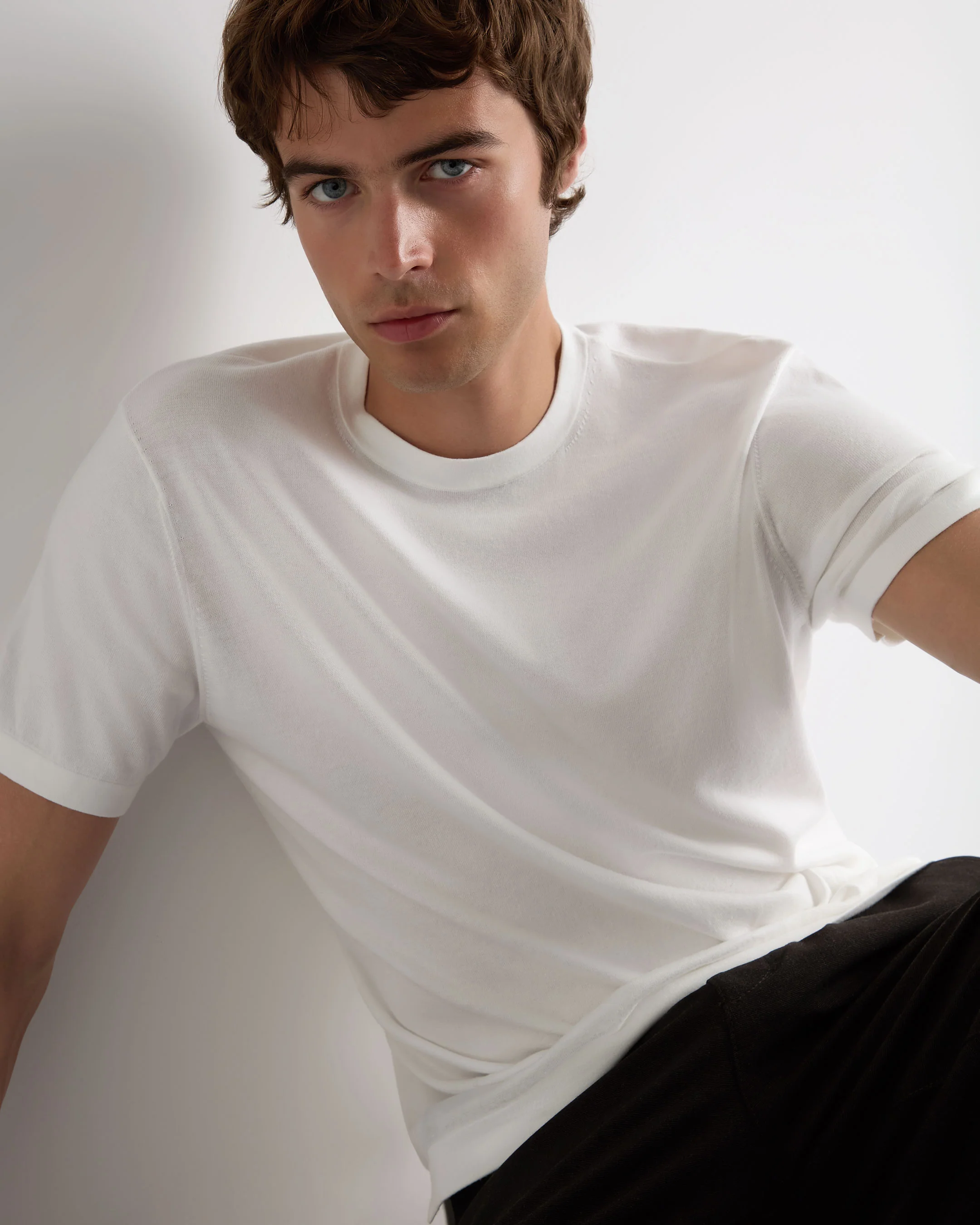 Men's Sea Island Cotton T-Shirt White - Image 5