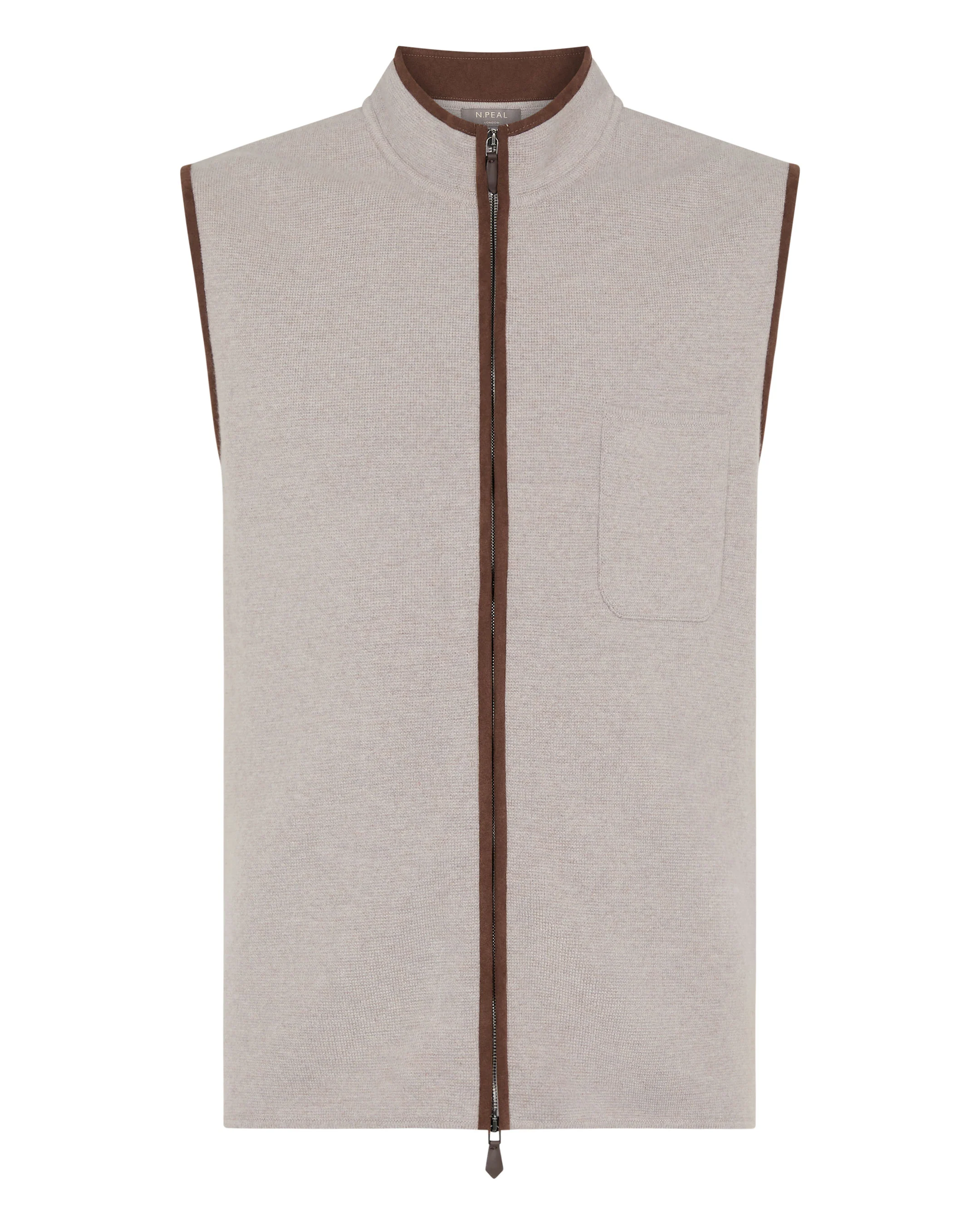 Men's Shaftesbury Cashmere Gilet Oat Grey - Image 2