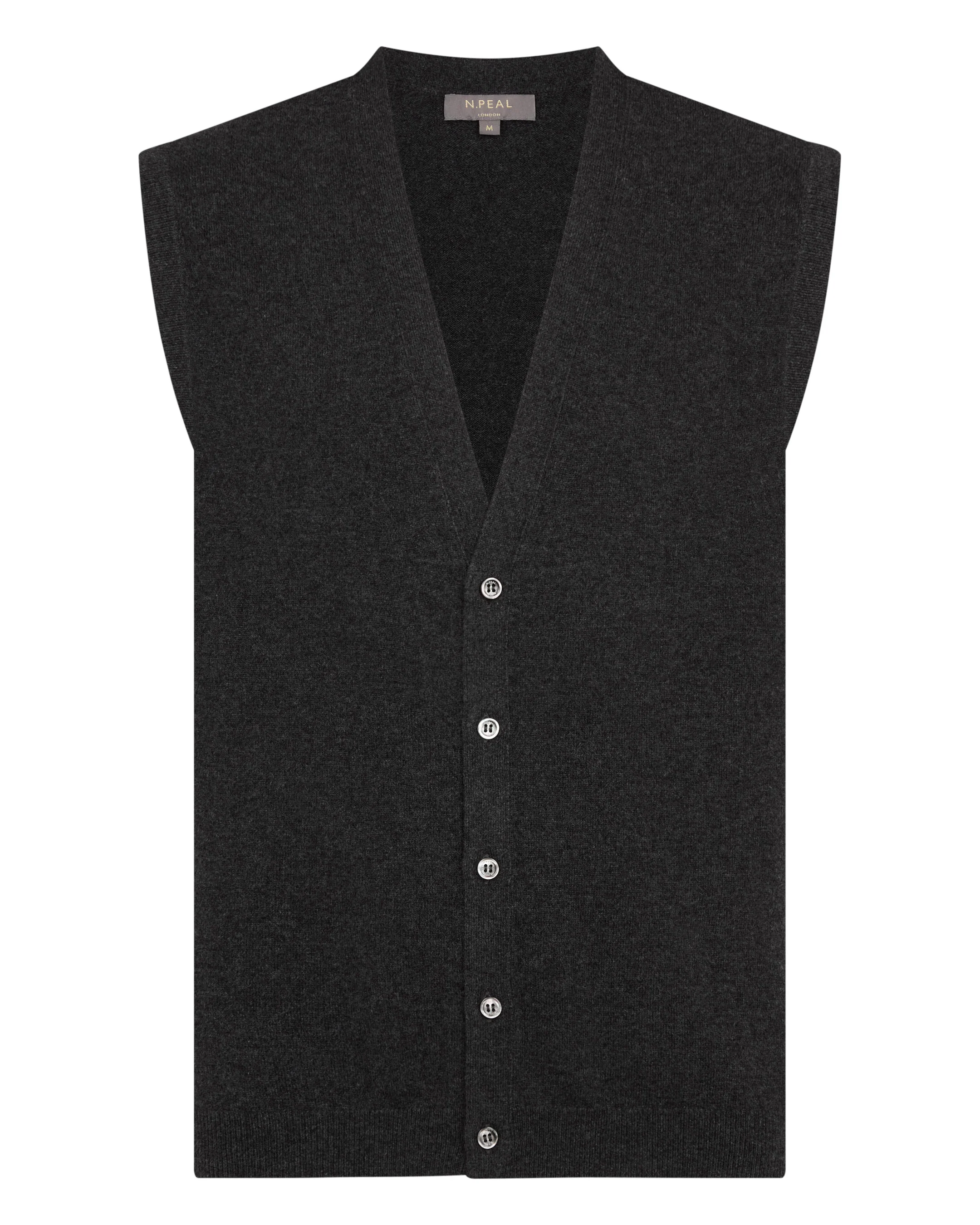 Men's Sleeveless Cashmere Tank Top Deep Charcoal Grey - Image 2