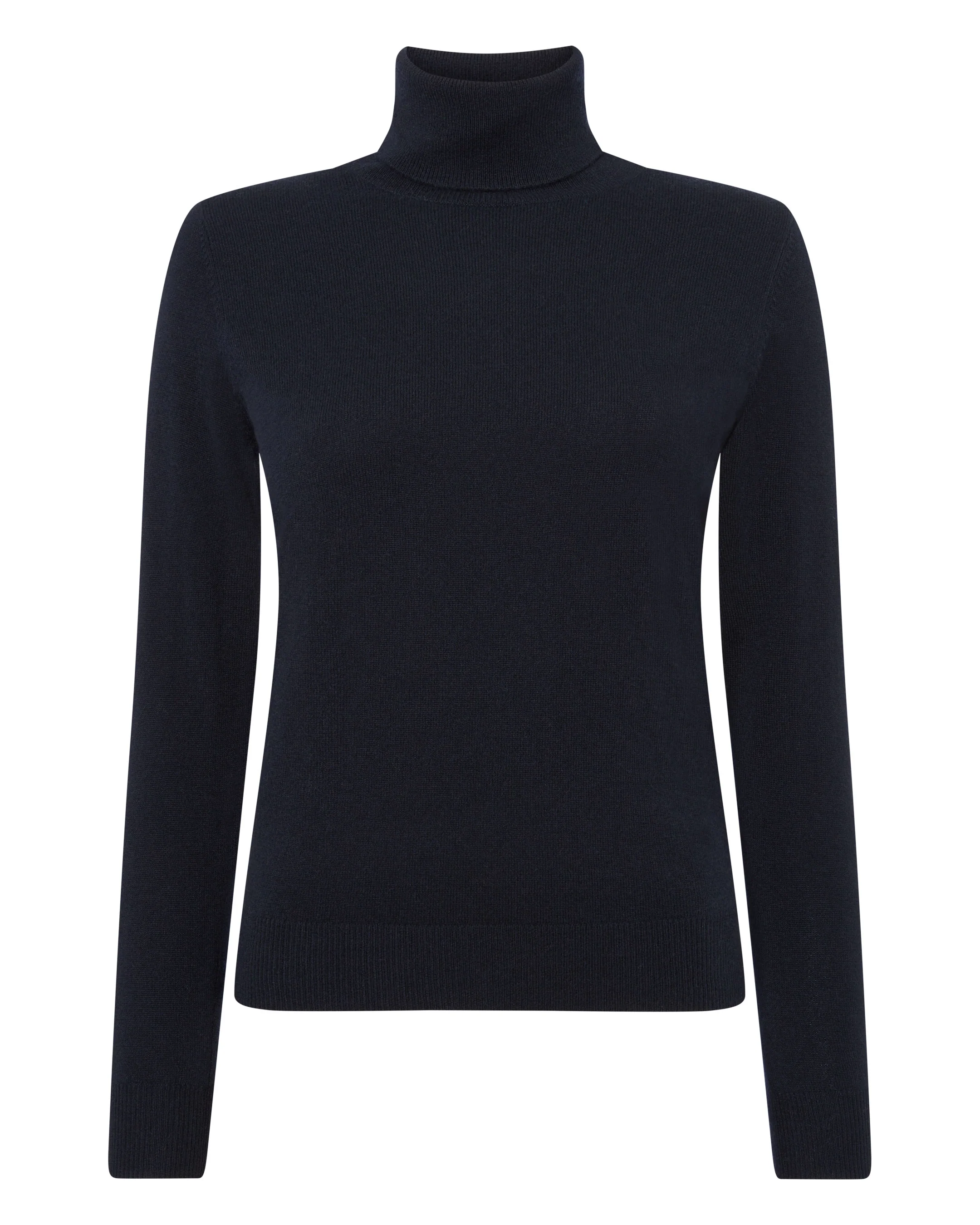 Women's Luna Roll Neck Cashmere Jumper Navy Blue - Image 2