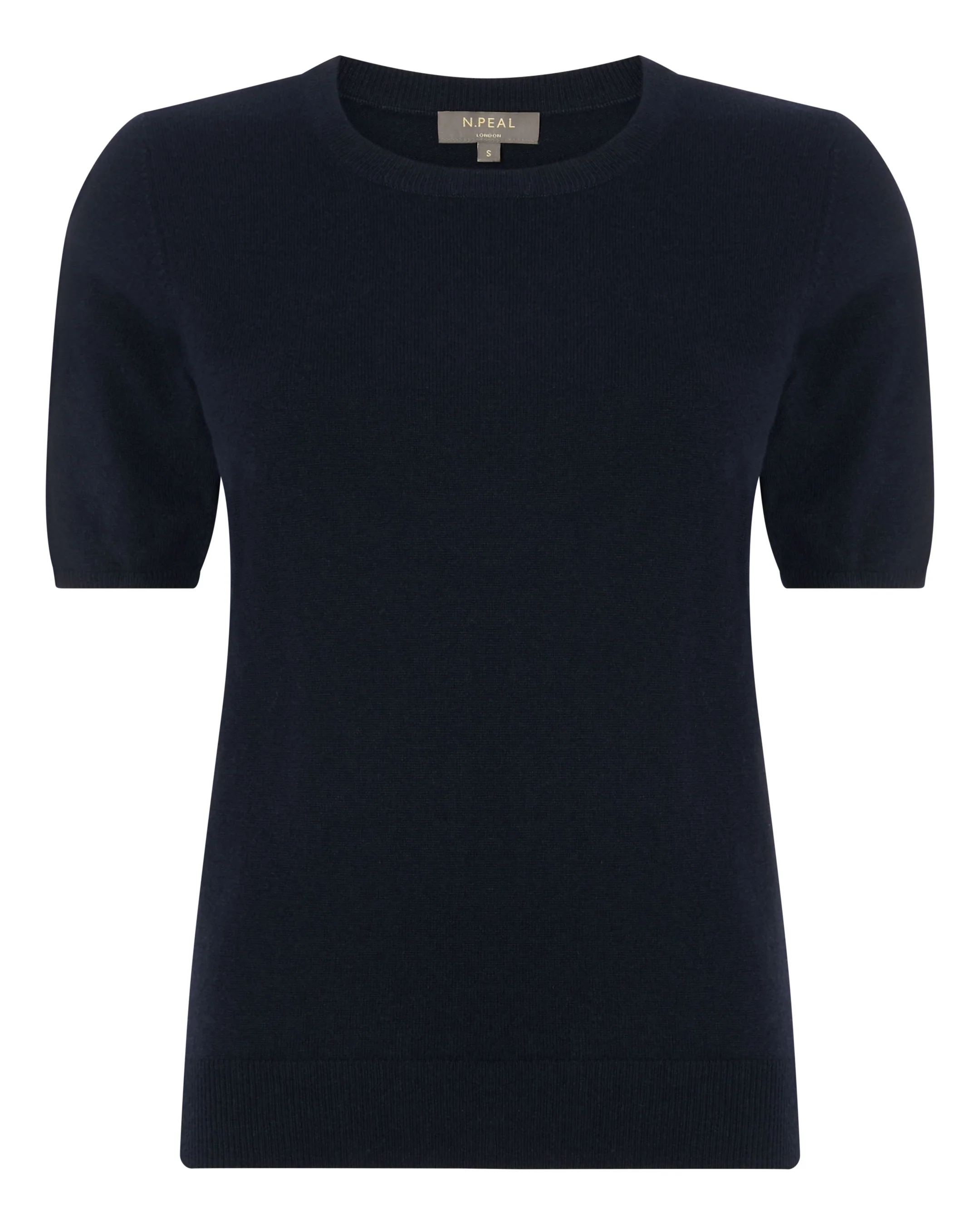 Women's Round Neck Cashmere T-Shirt Navy Blue - Image 2