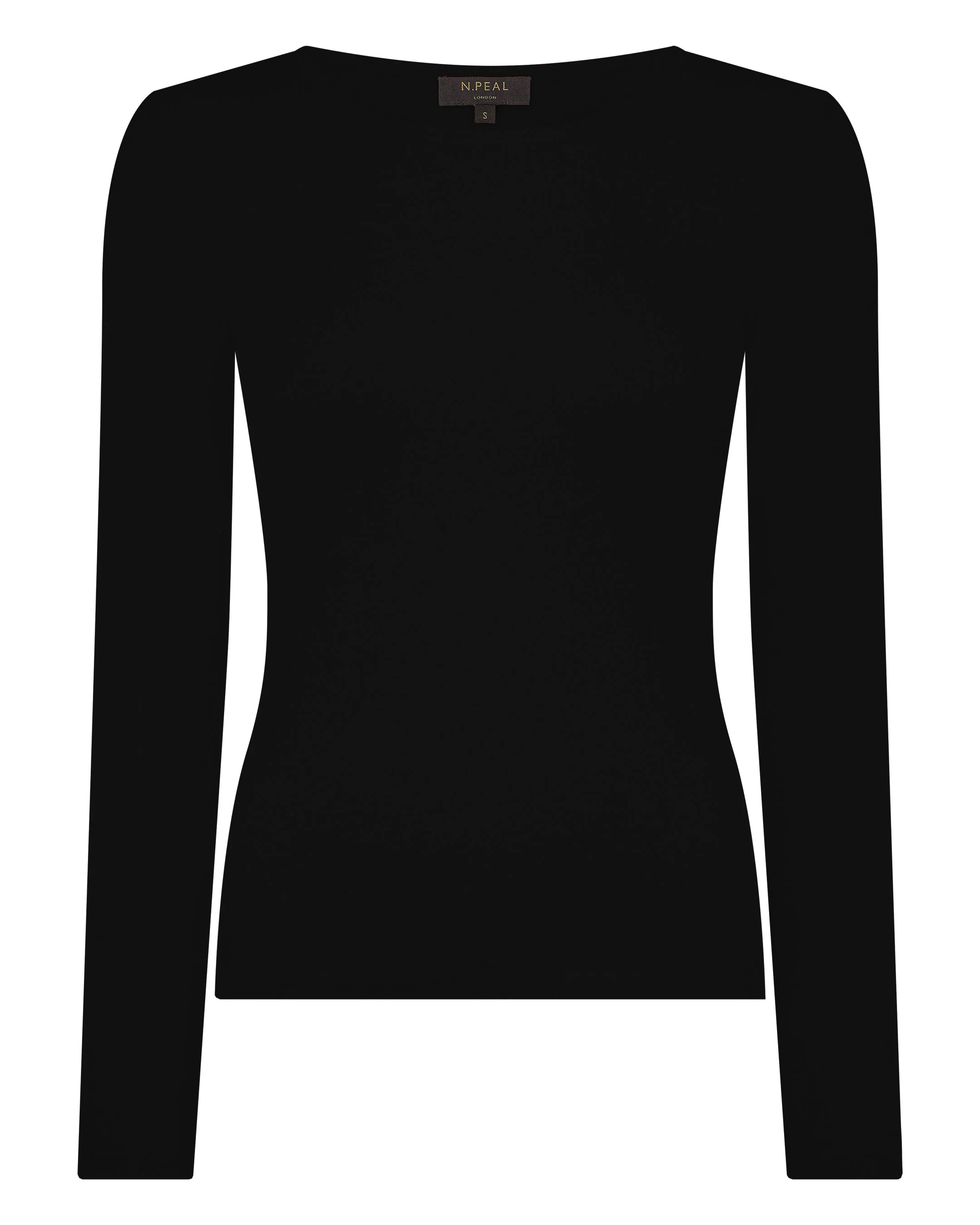 Women's Eden Superfine Cashmere Round Neck Top Black - Image 2