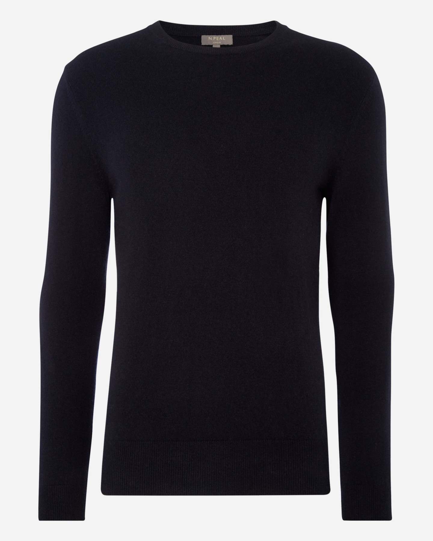 Men's Oxford Round Neck Cashmere Jumper Navy Blue - Image 2