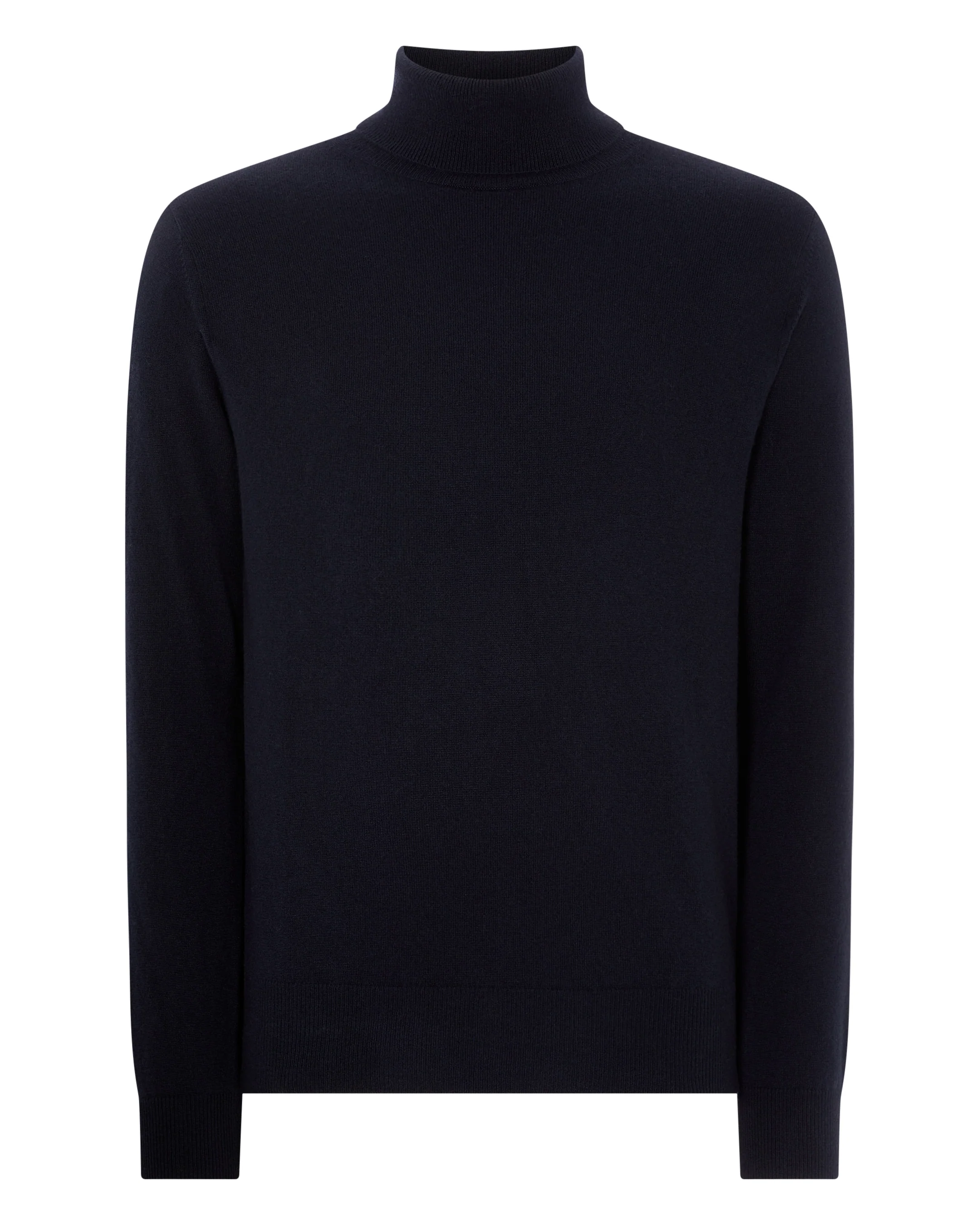 Men's Trafalgar Roll Neck Cashmere Jumper Navy Blue - Image 2
