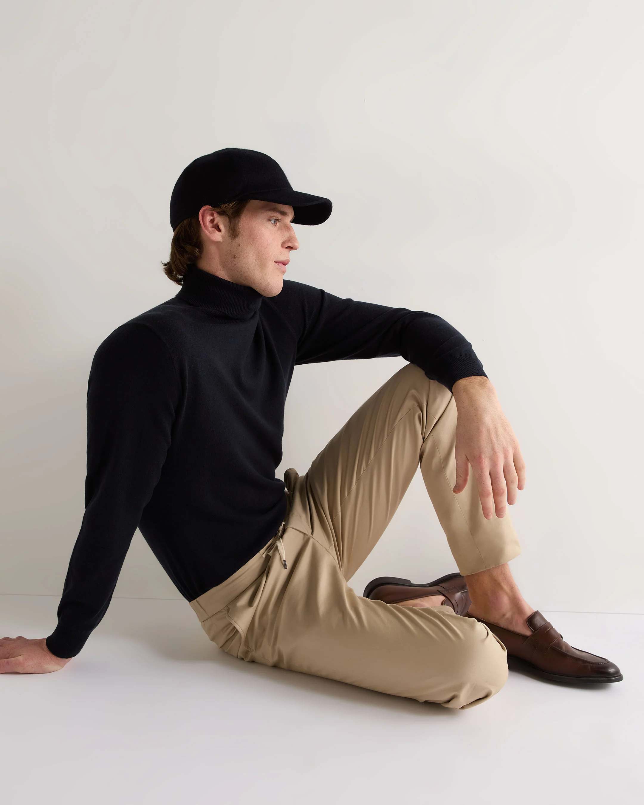 Men's Trafalgar Roll Neck Cashmere Jumper Navy Blue - Image 6
