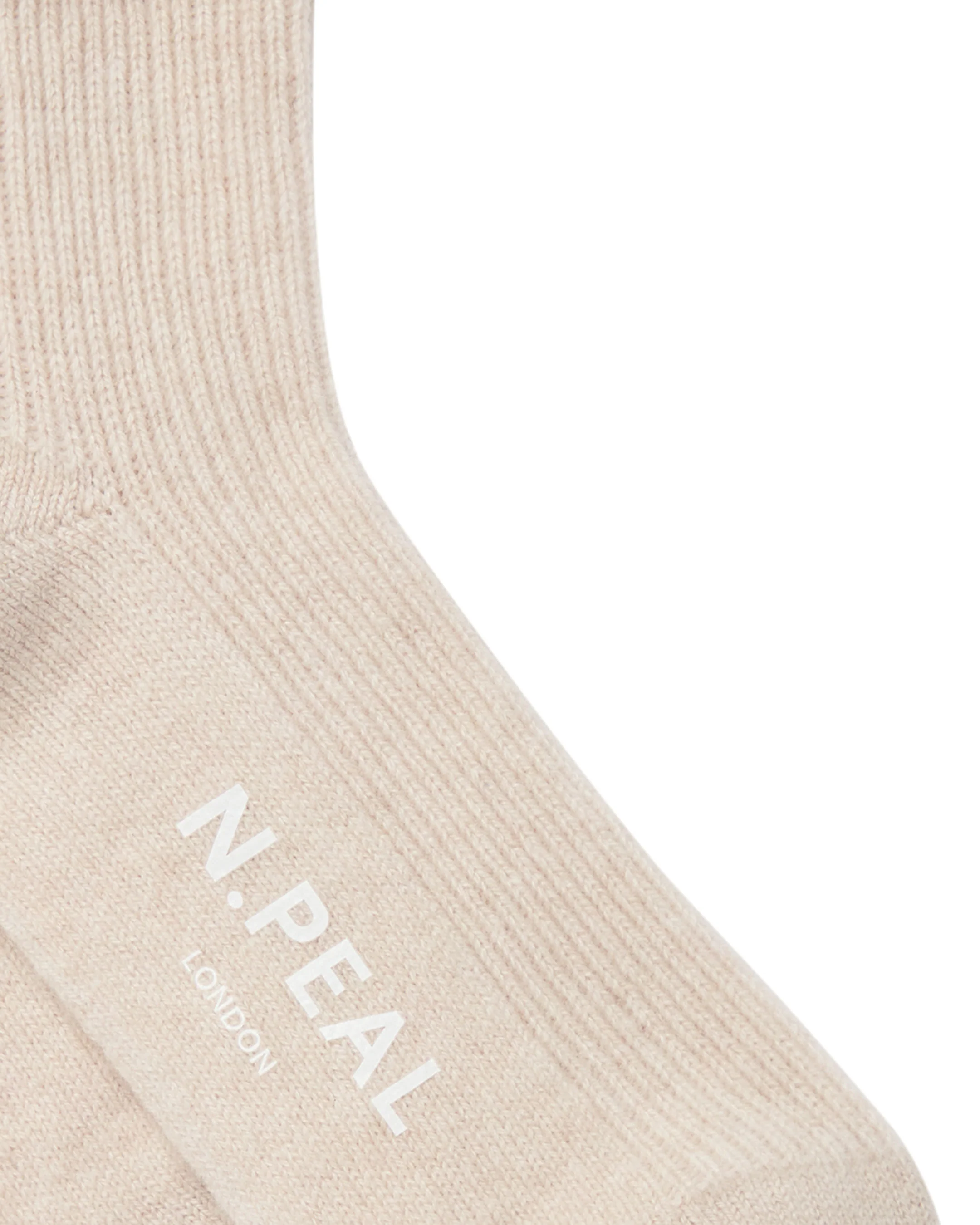 Unisex Cashmere Rib Bed Socks Ecru White - Image 2