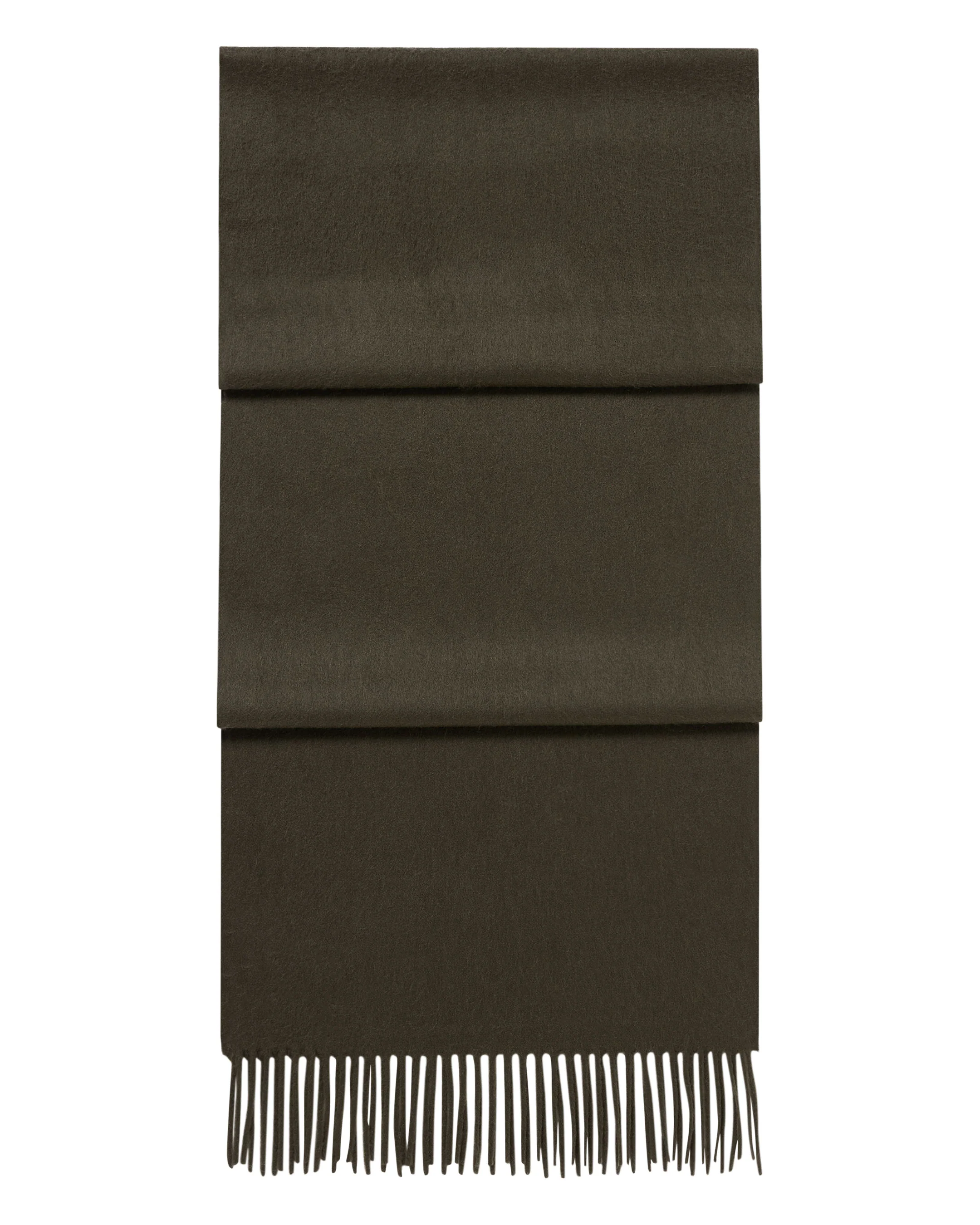 Unisex Large Woven Cashmere Scarf Arabica Khaki Green