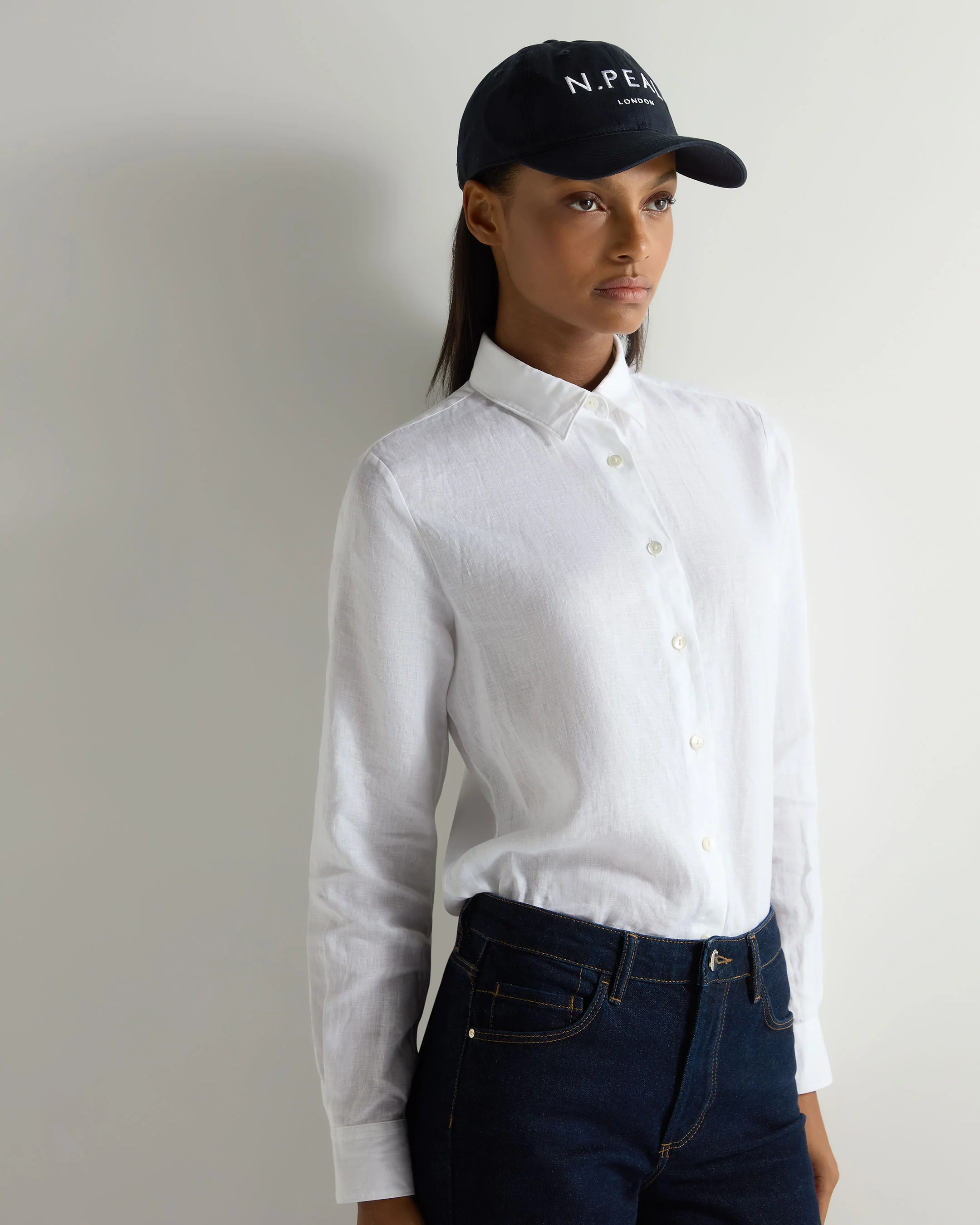 Unisex N.Peal Cotton Cap Navy Blue - Image 3