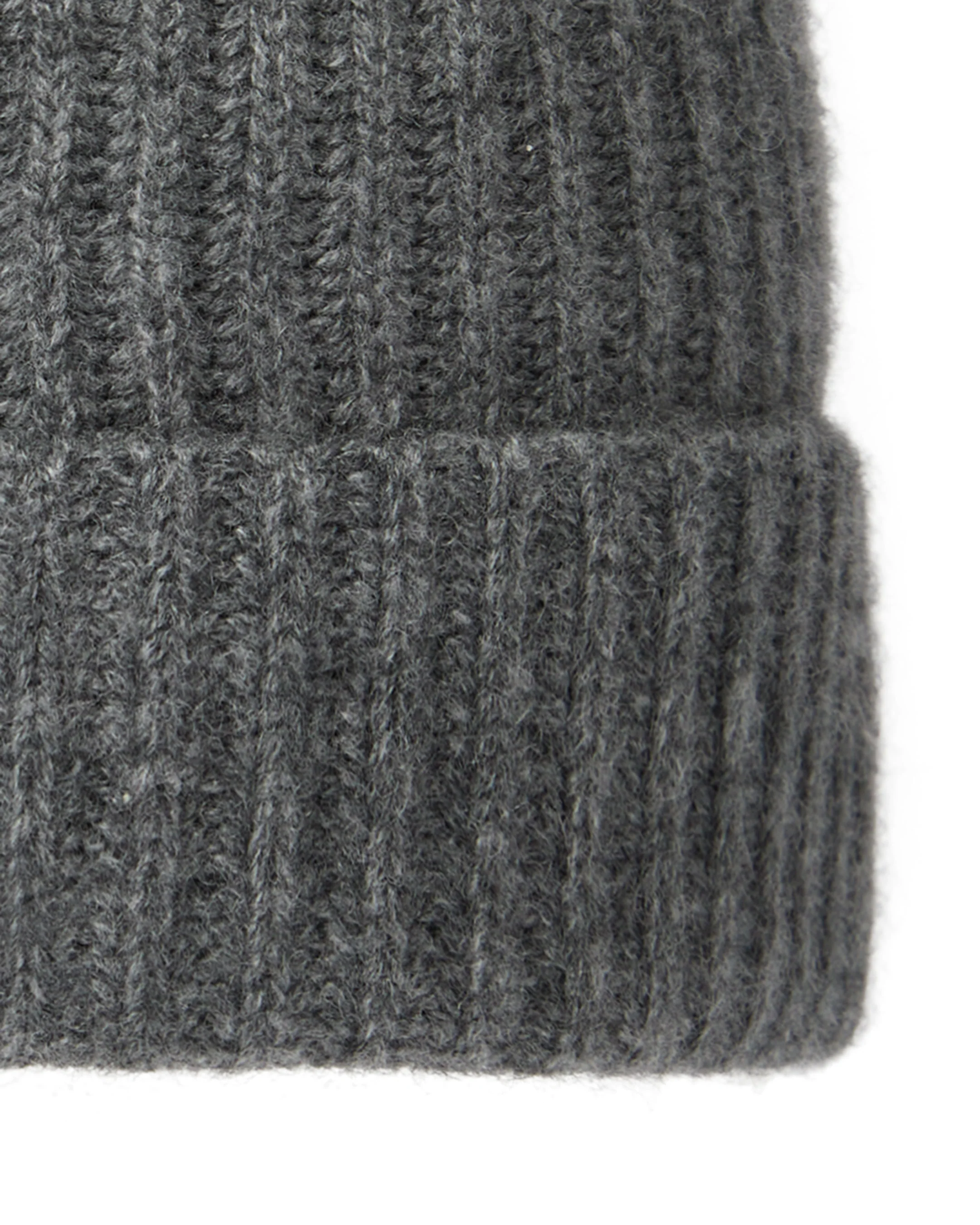 Unisex Ribbed Cashmere Hat Elephant Grey - Image 2