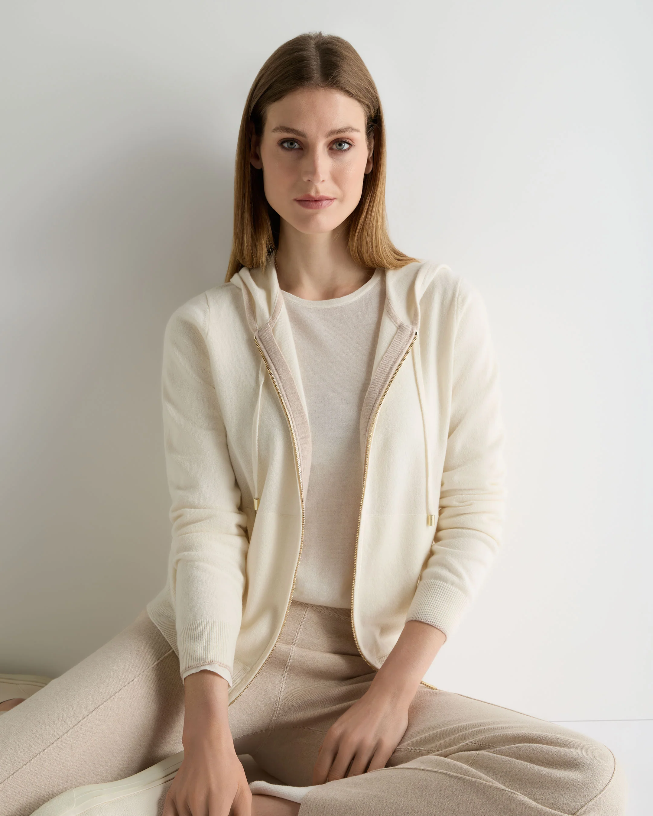 Women's Ada Cashmere Hoodie New Ivory White