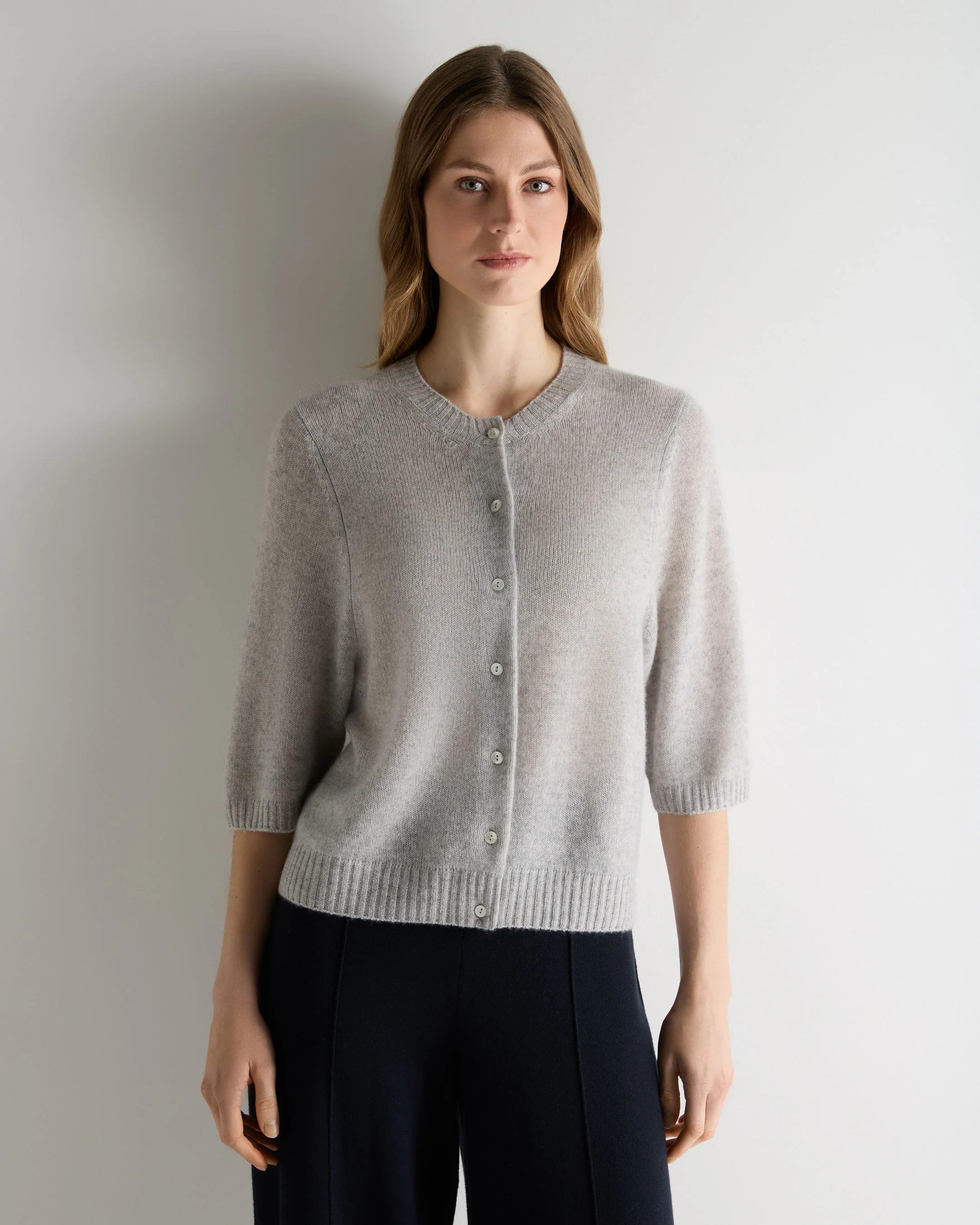 Women's Air Cashmere Cardigan Fumo Grey - Image 3