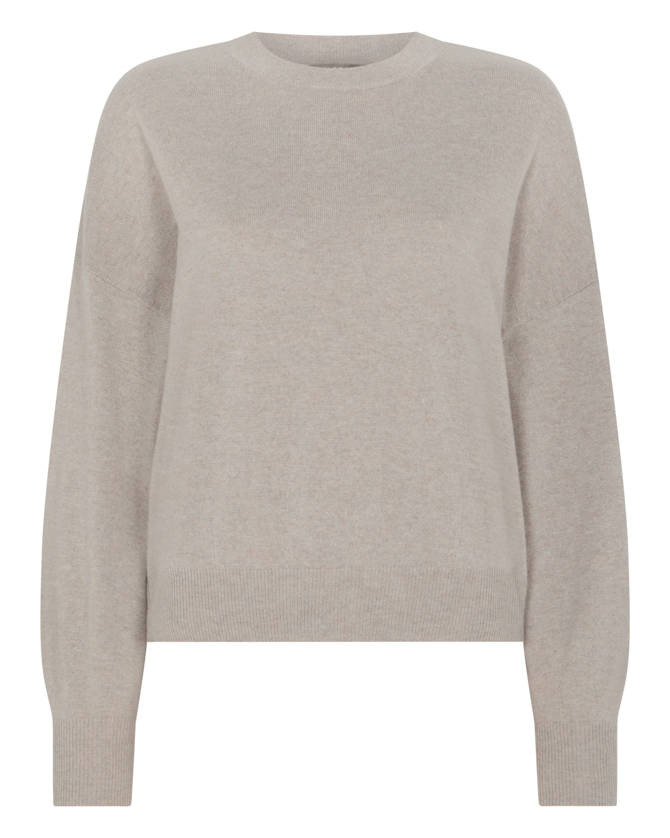 Women's Balloon Sleeve Cashmere Jumper Oat Grey - Image 2