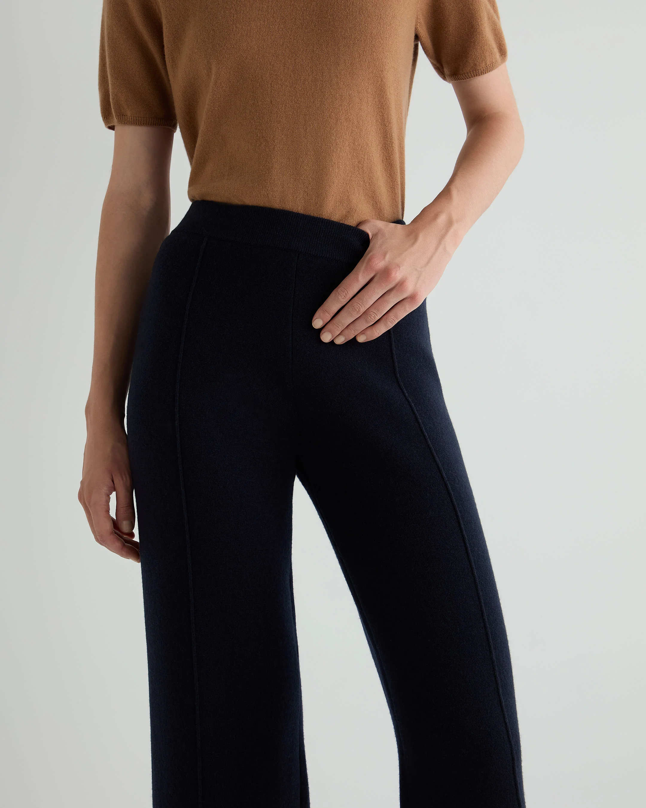 Women's Double Face Trousers Navy Blue - Image 5