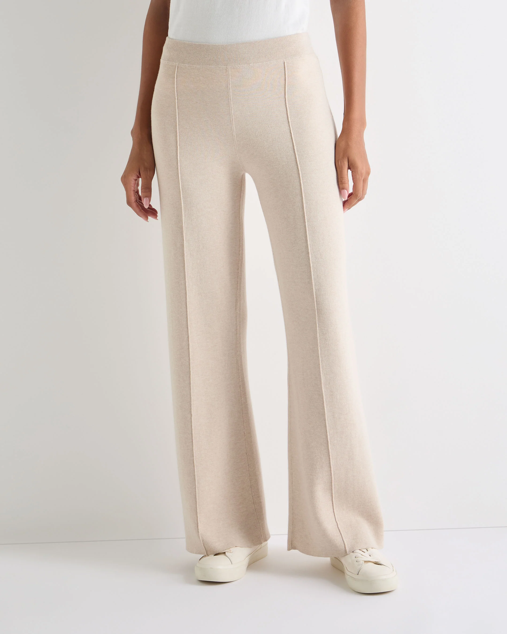 Women's Double Faced Cotton Blend Trousers Sandstone Brown