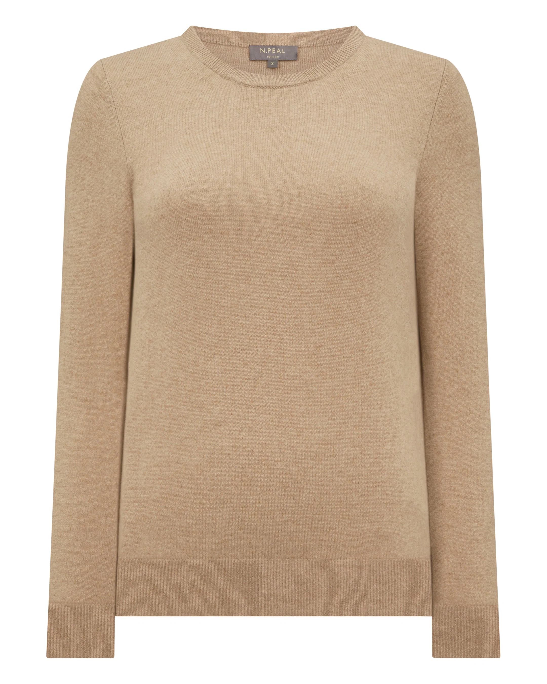 Women's Evie Classic Round Neck Cashmere Jumper Cappuccino Brown - Image 2