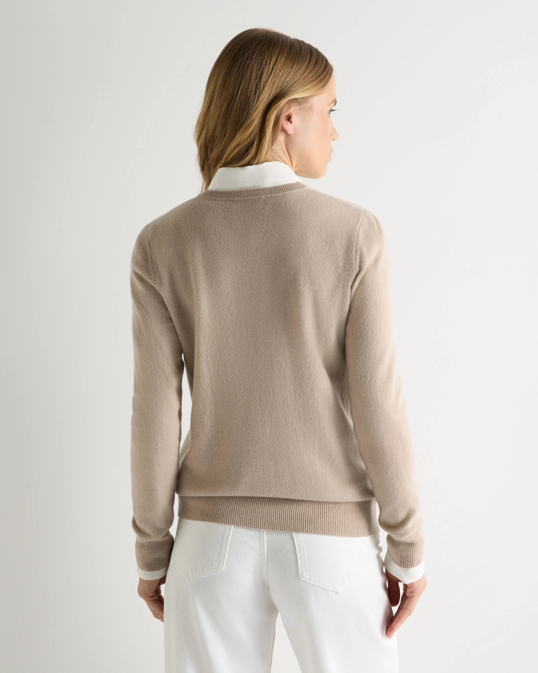 Women's Evie Classic Round Neck Cashmere Jumper Cashew Brown - Image 4