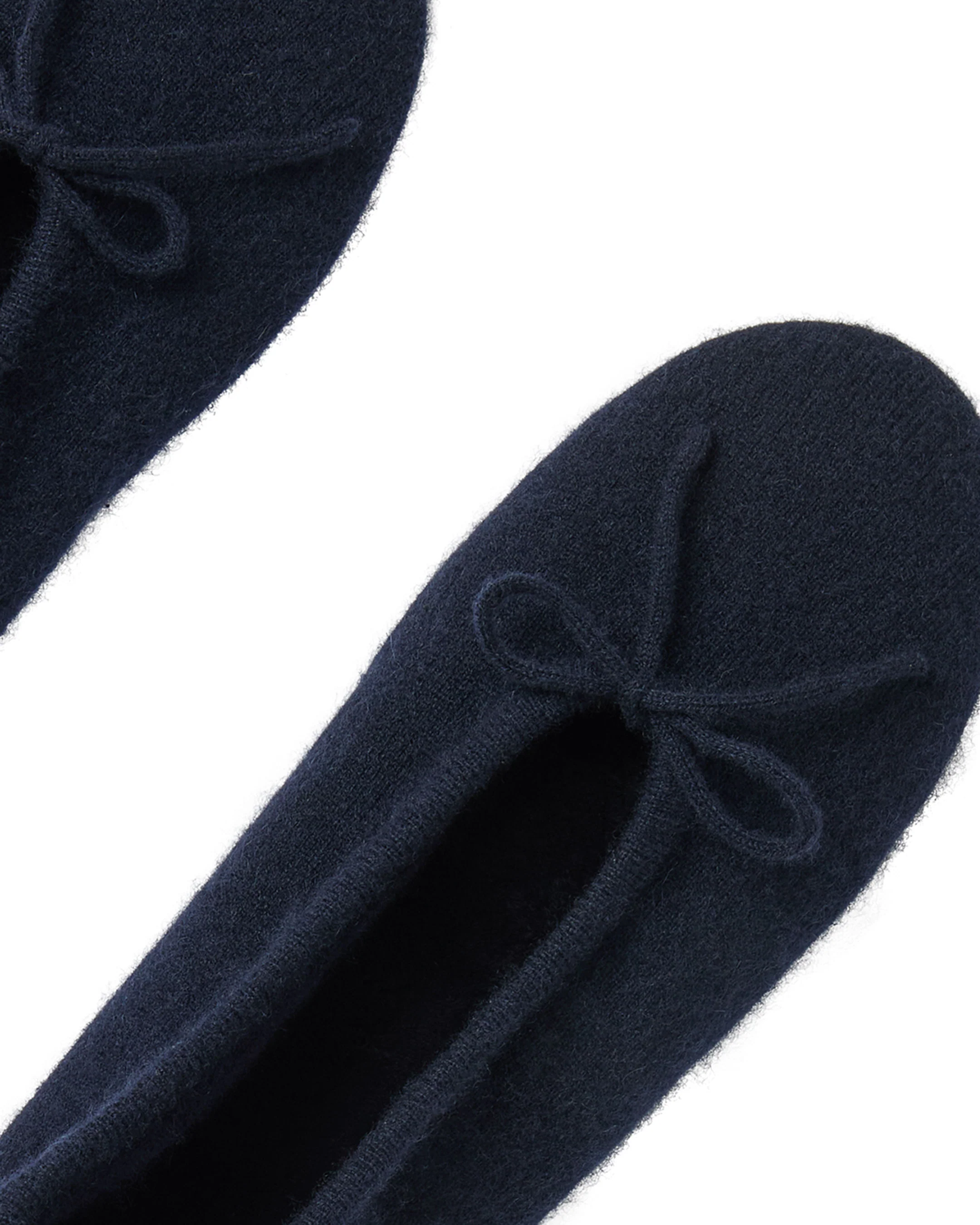Women's Fur Lined Cashmere Slippers Navy Blue - Image 2