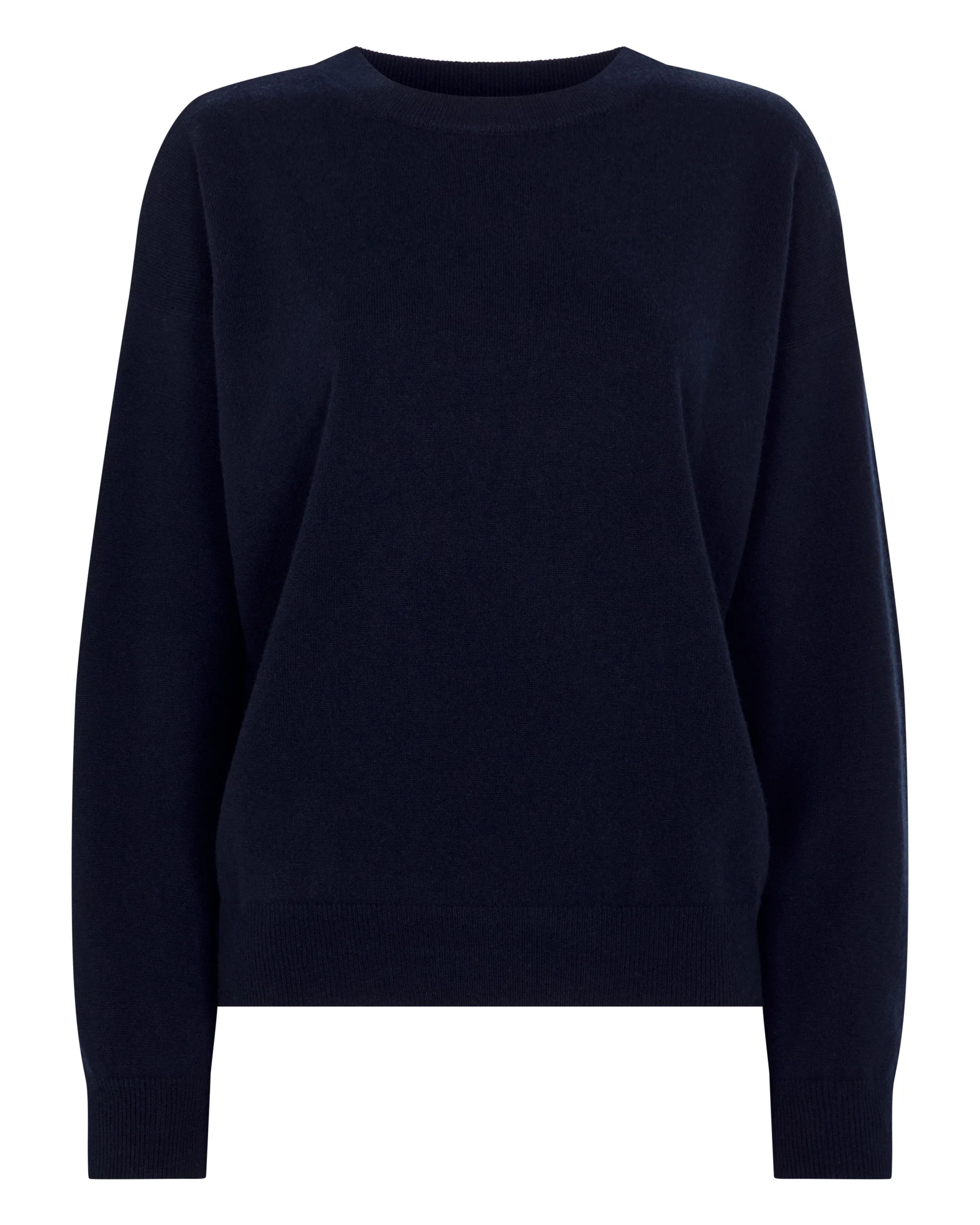 Women's Oversized Round Neck Cashmere Jumper Navy Blue - Image 2