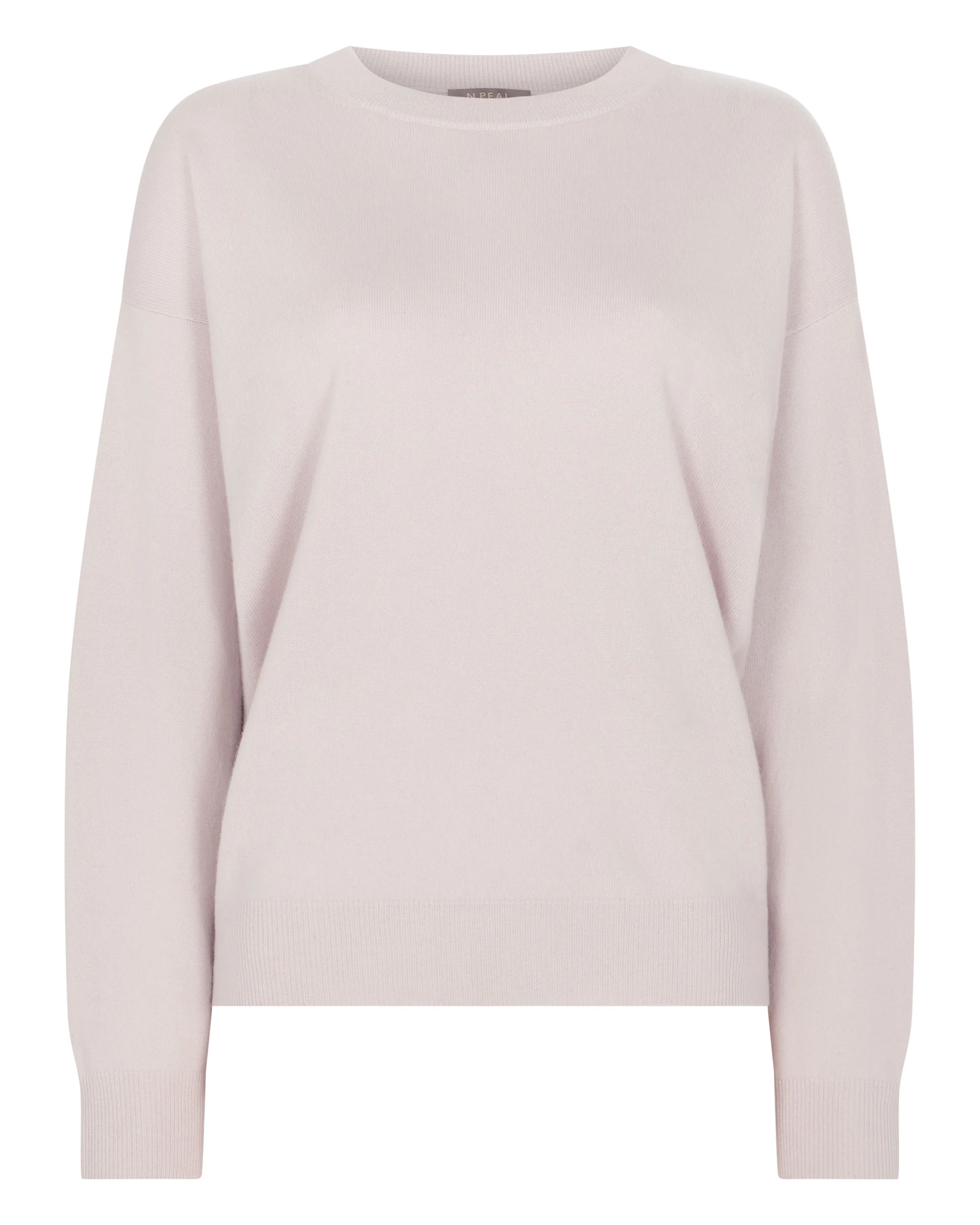 Women's Oversized Round Neck Cashmere Jumper Snow Grey - Image 2