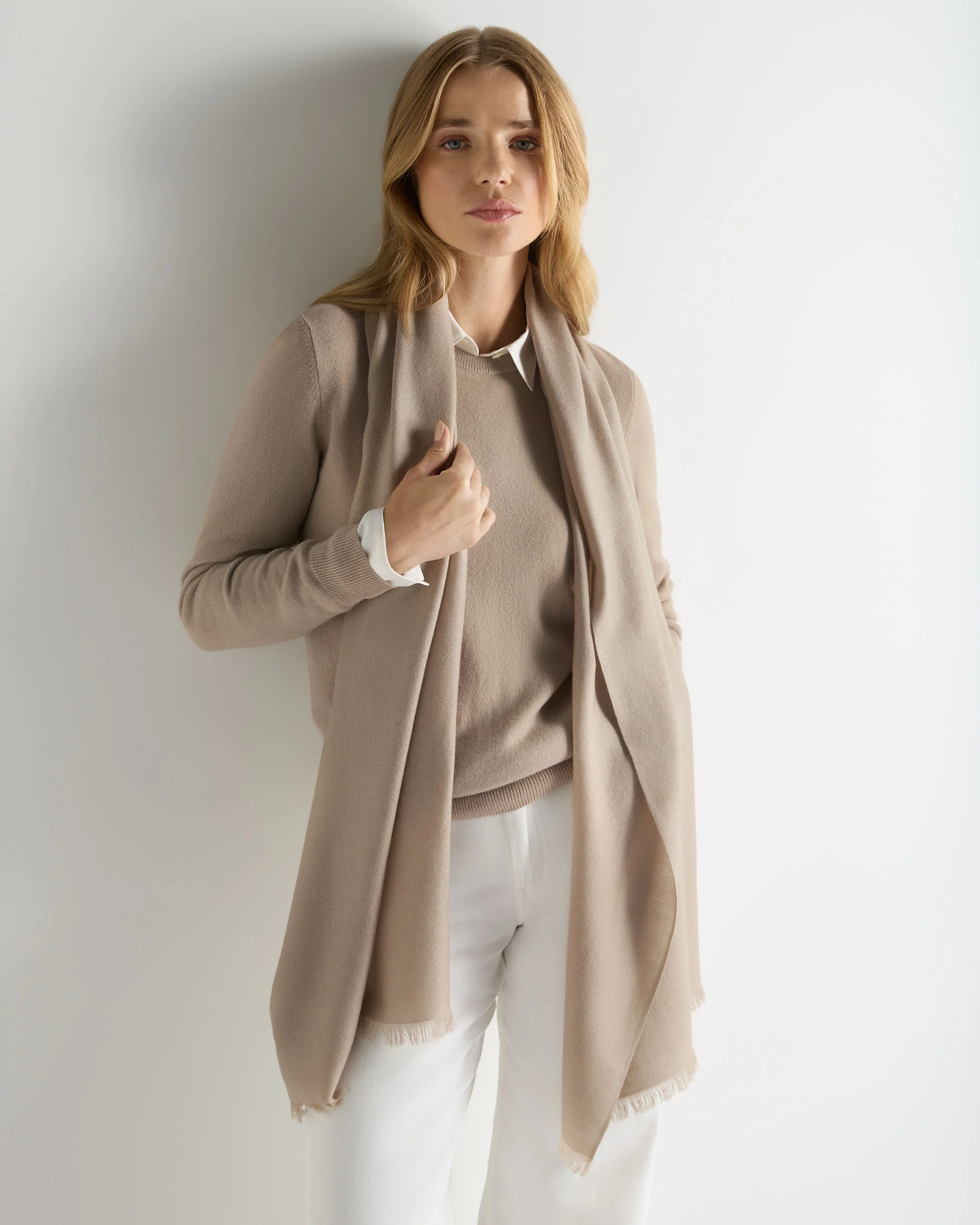 Women's Pashmina Cashmere Stole Cashew Brown - Image 2