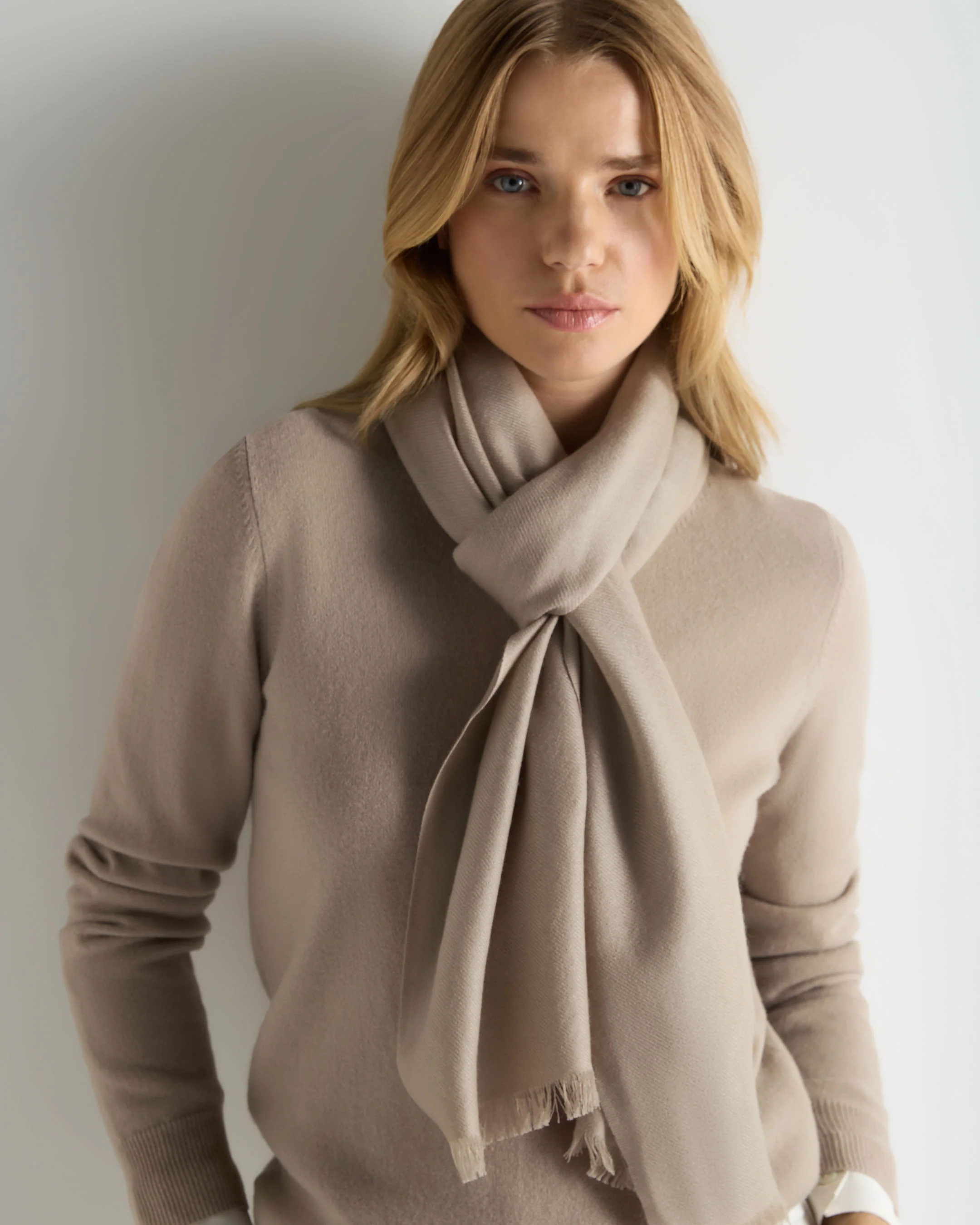 Women's Pashmina Cashmere Stole Cashew Brown - Image 3