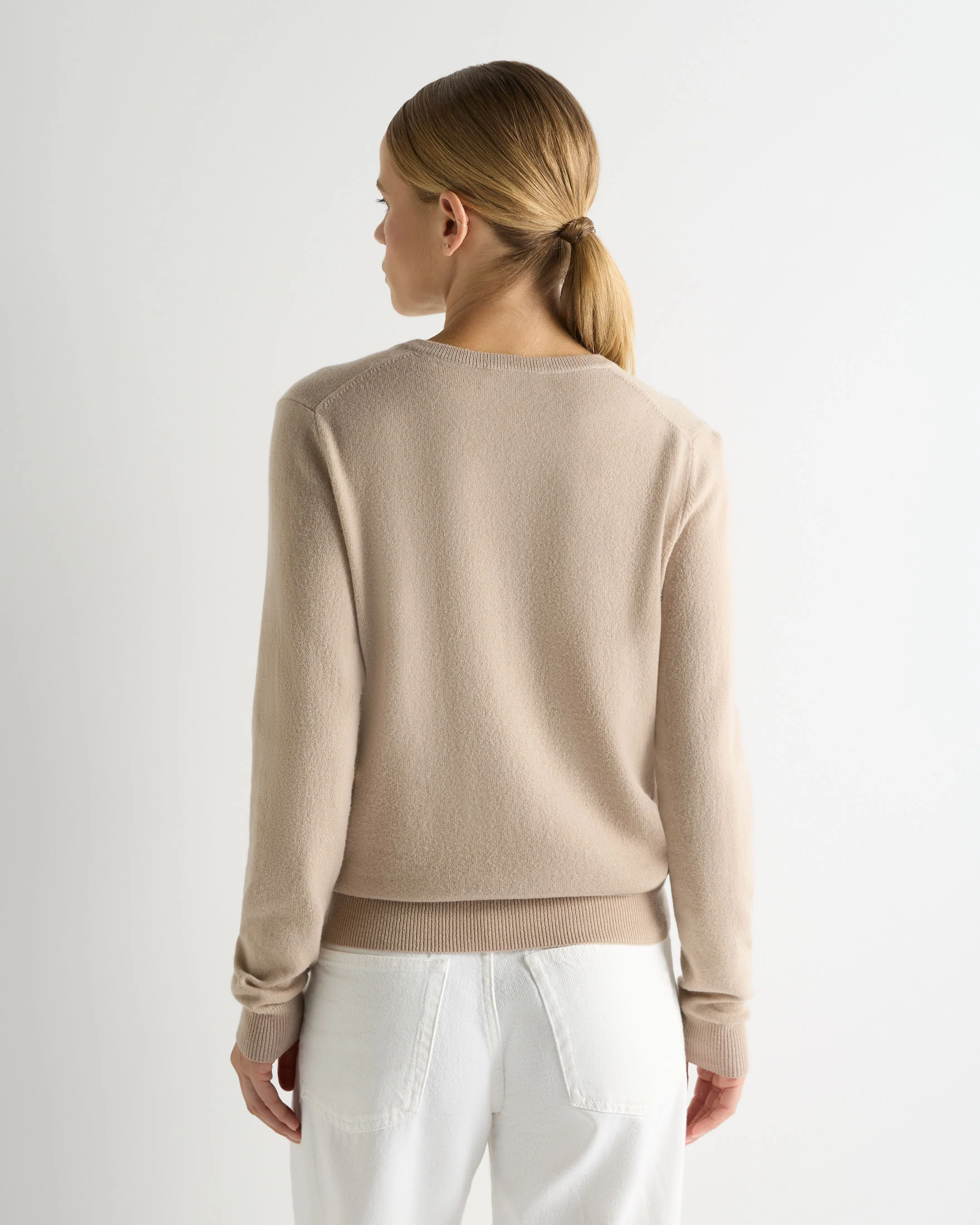 Women's Phoebe V Neck Cashmere Jumper Cashew Brown - Image 4