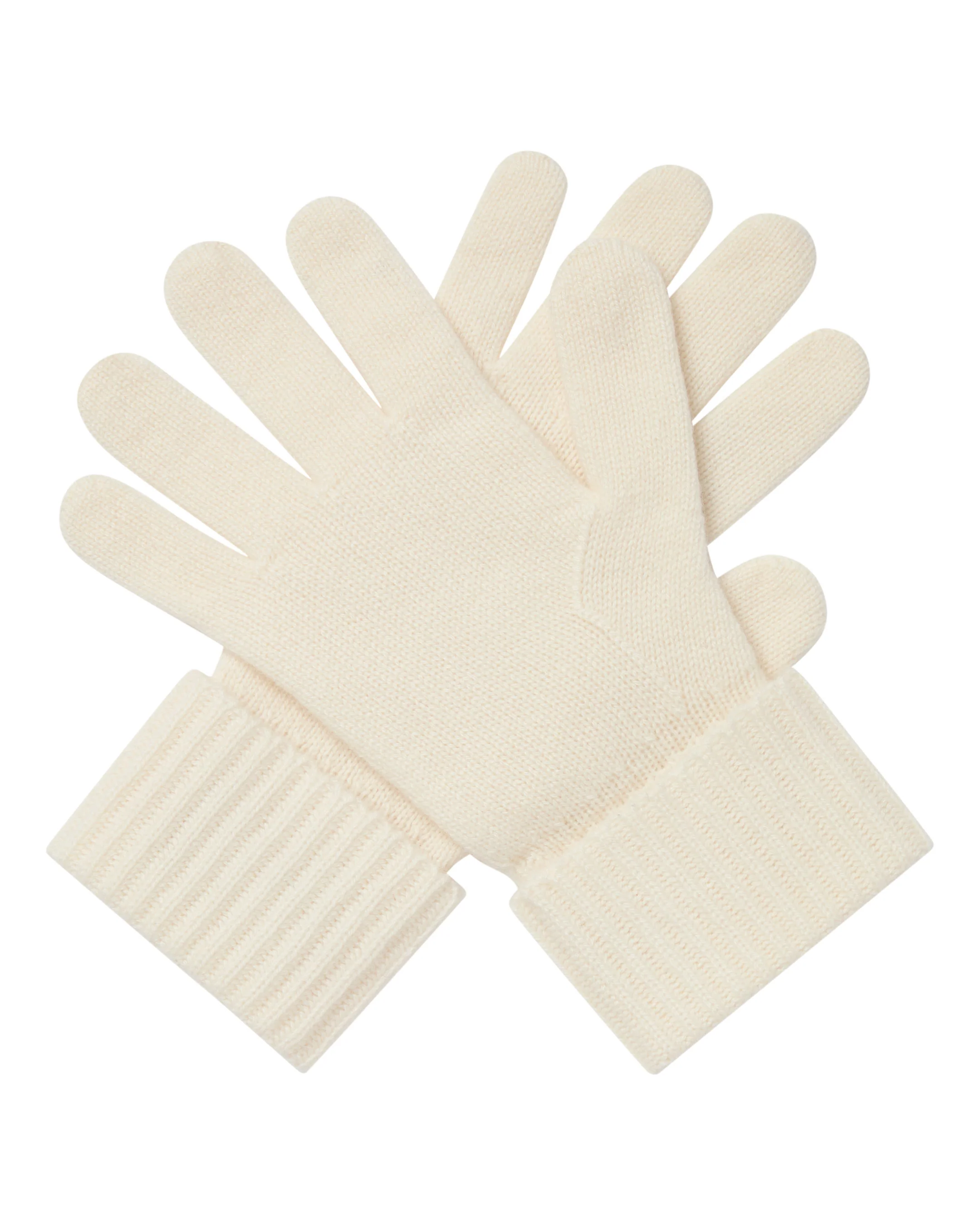 Women's Ribbed Cashmere Gloves New Ivory White