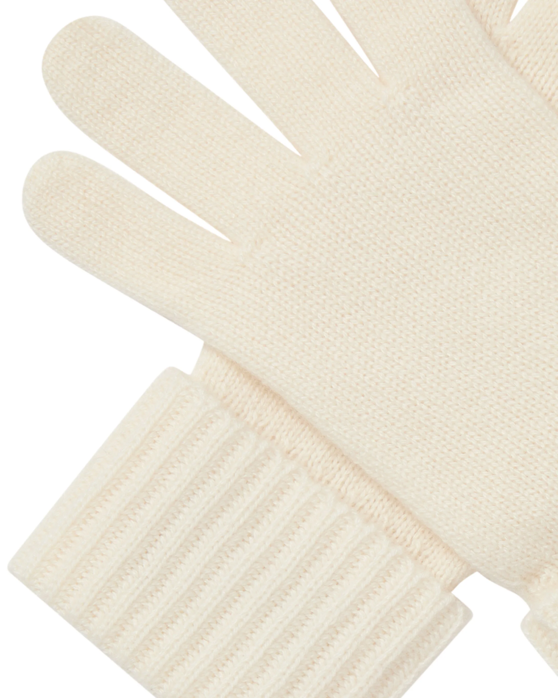 Women's Ribbed Cashmere Gloves New Ivory White - Image 2