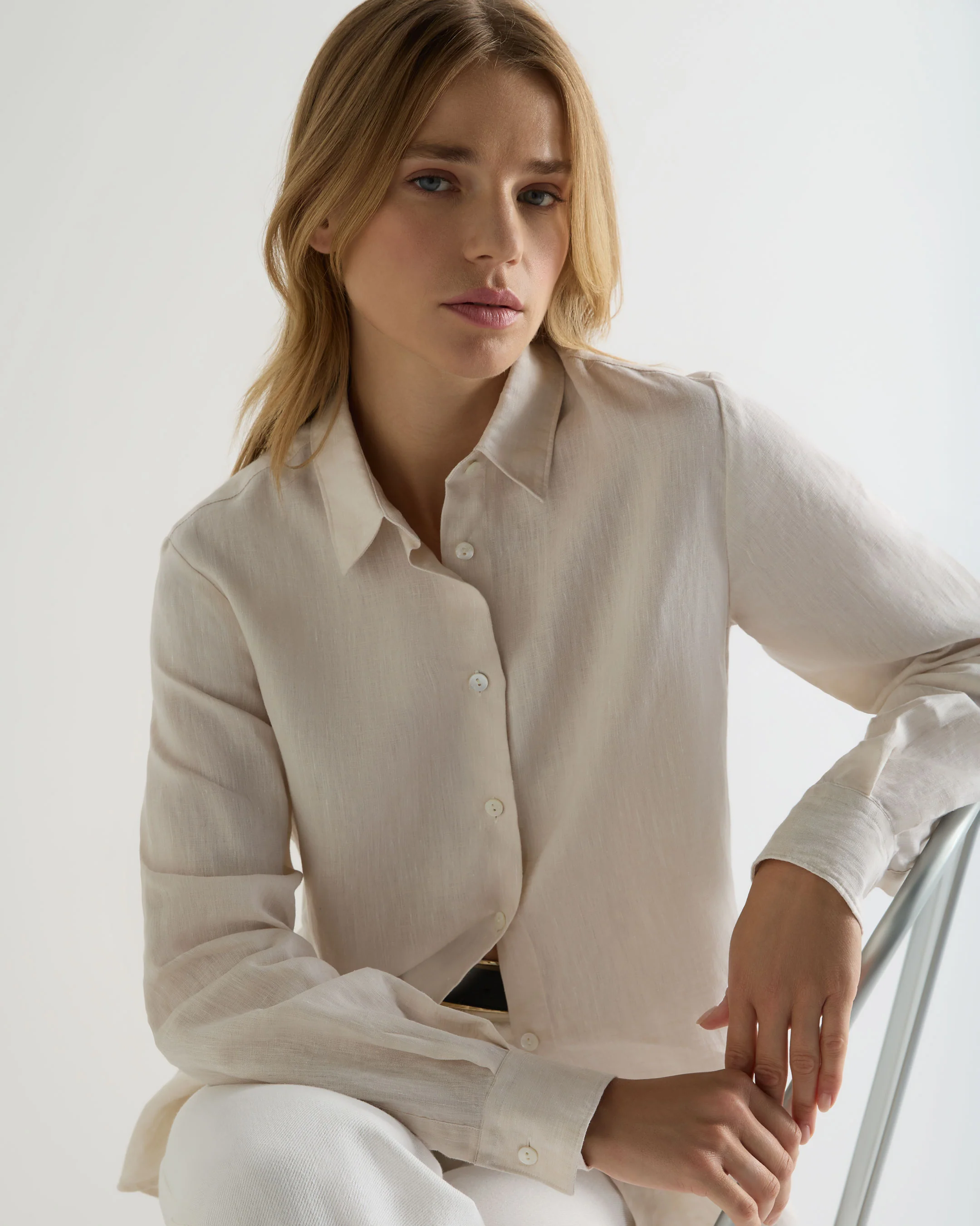 Women's Rochelle Linen Shirt Stone Brown - Image 5